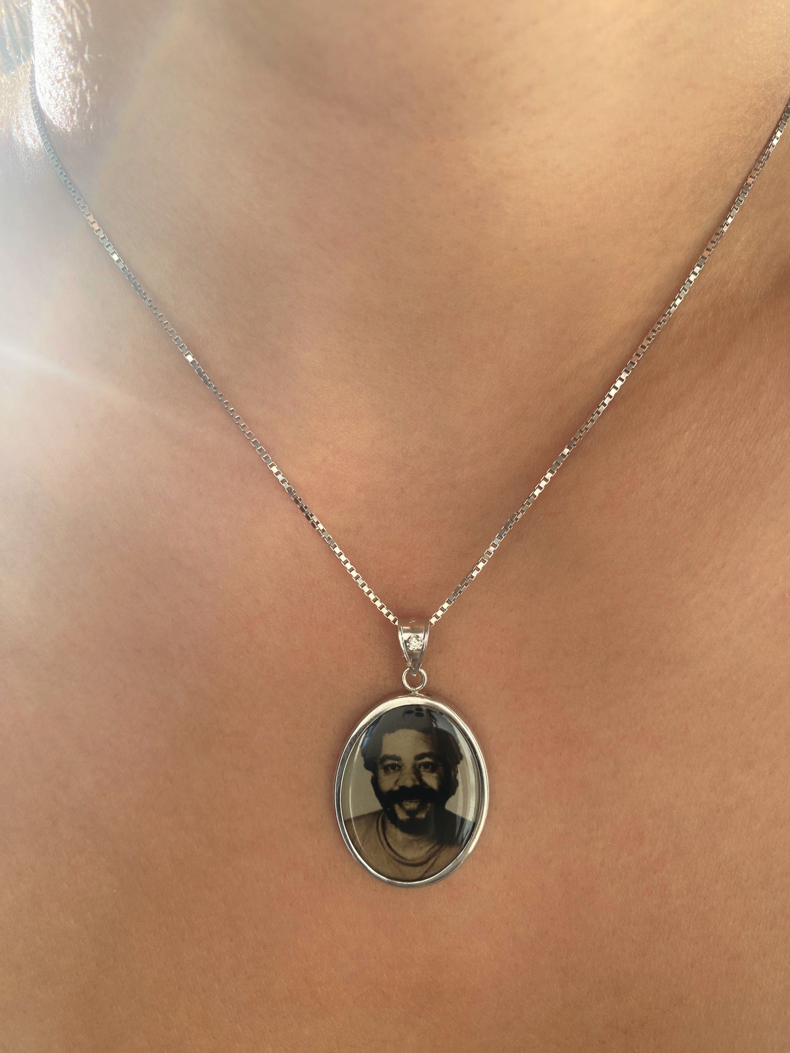 Oval Gold Photo Pendant Disc Charm