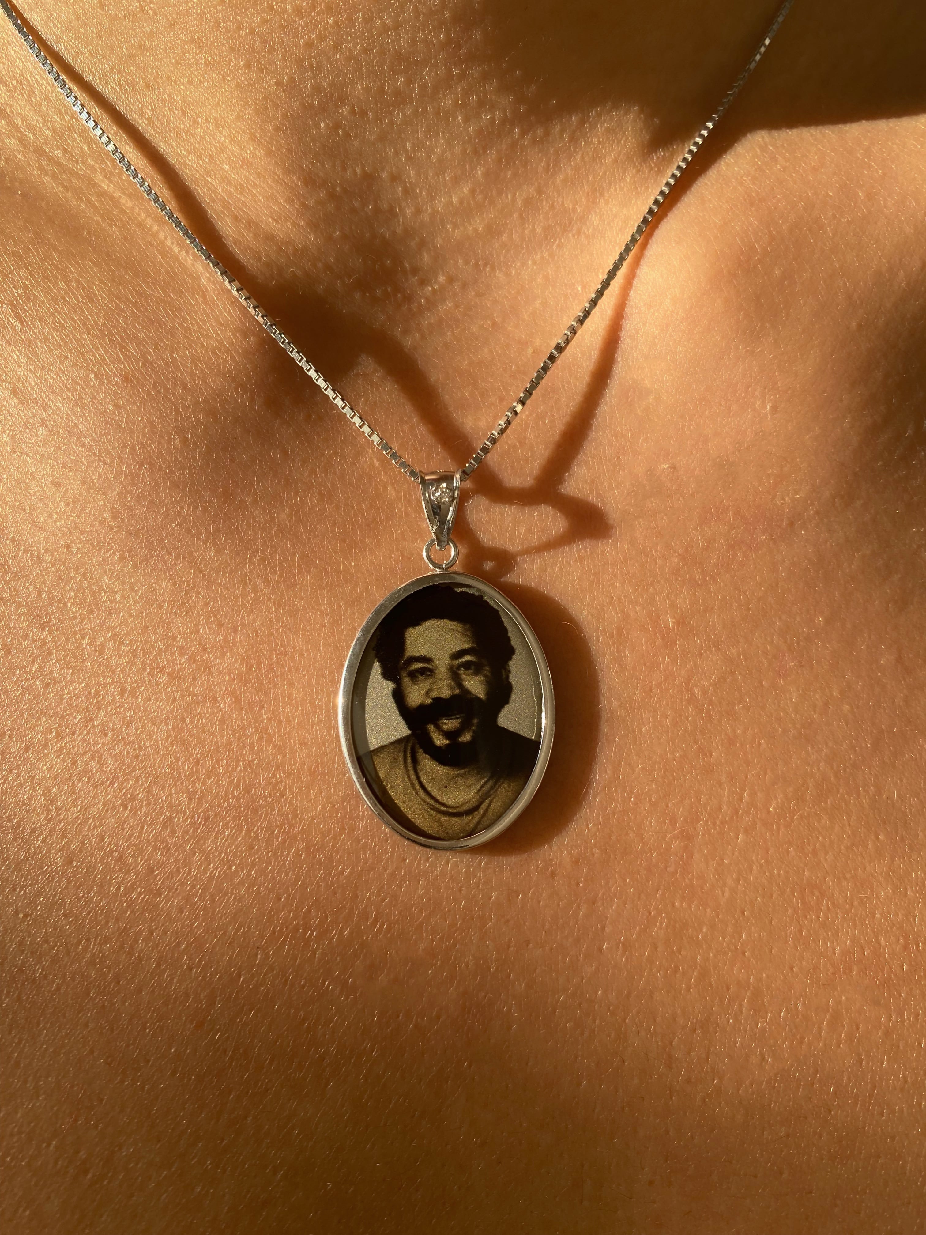 Oval Gold Photo Pendant Disc Charm