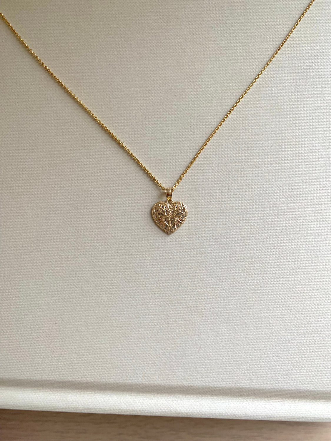 Two Tone Reversible Gold Heart Necklace