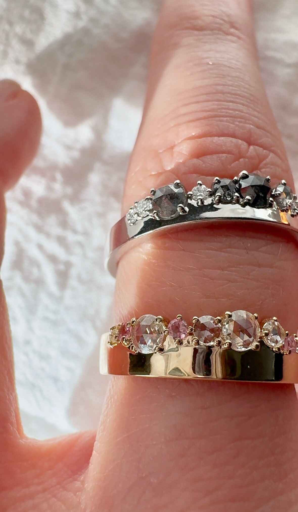 Pink Sapphire/Tourmaline & Diamond Hayden Band
