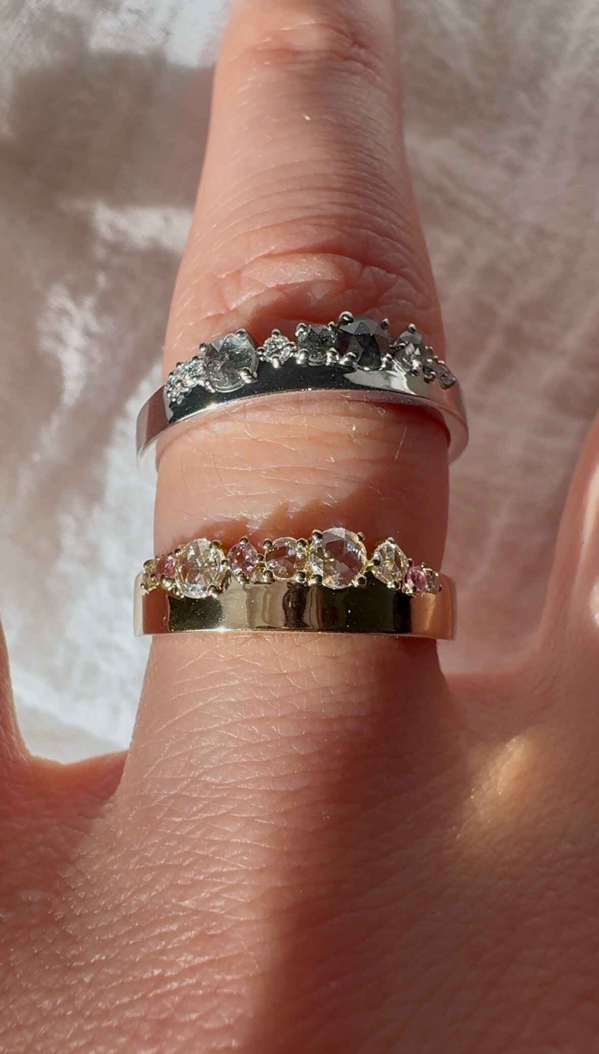 Pink Sapphire/Tourmaline & Diamond Hayden Band