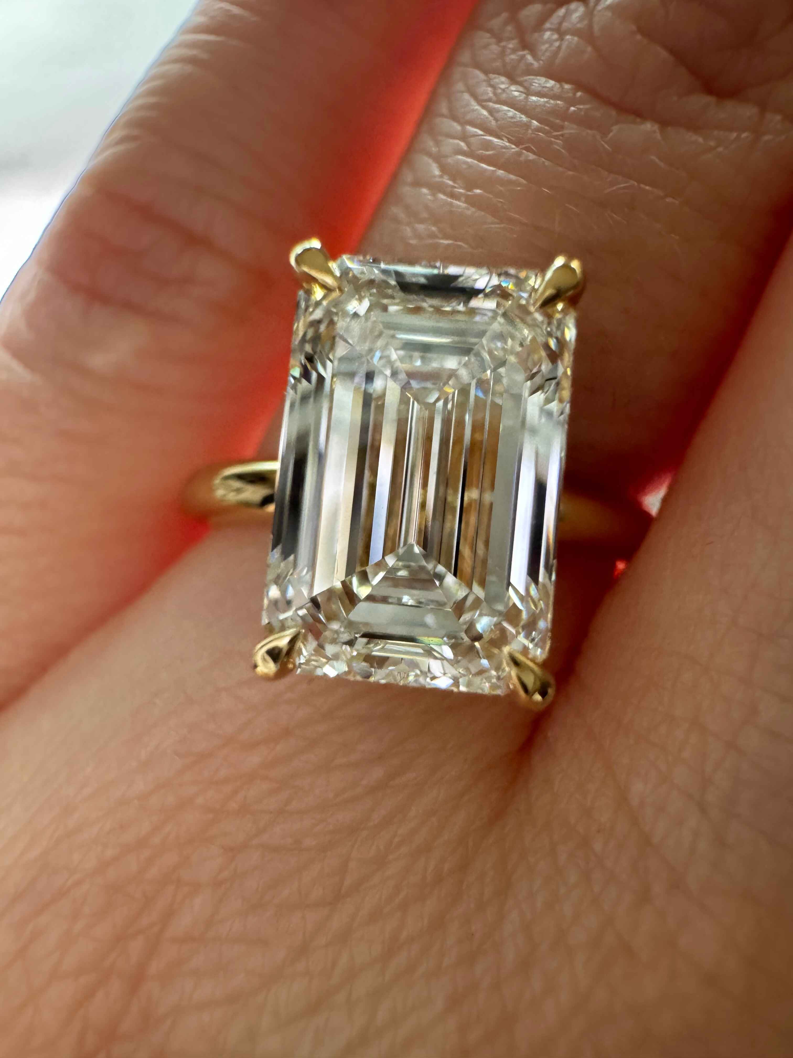 Emerald Cut Diamond Custom Engagement Ring