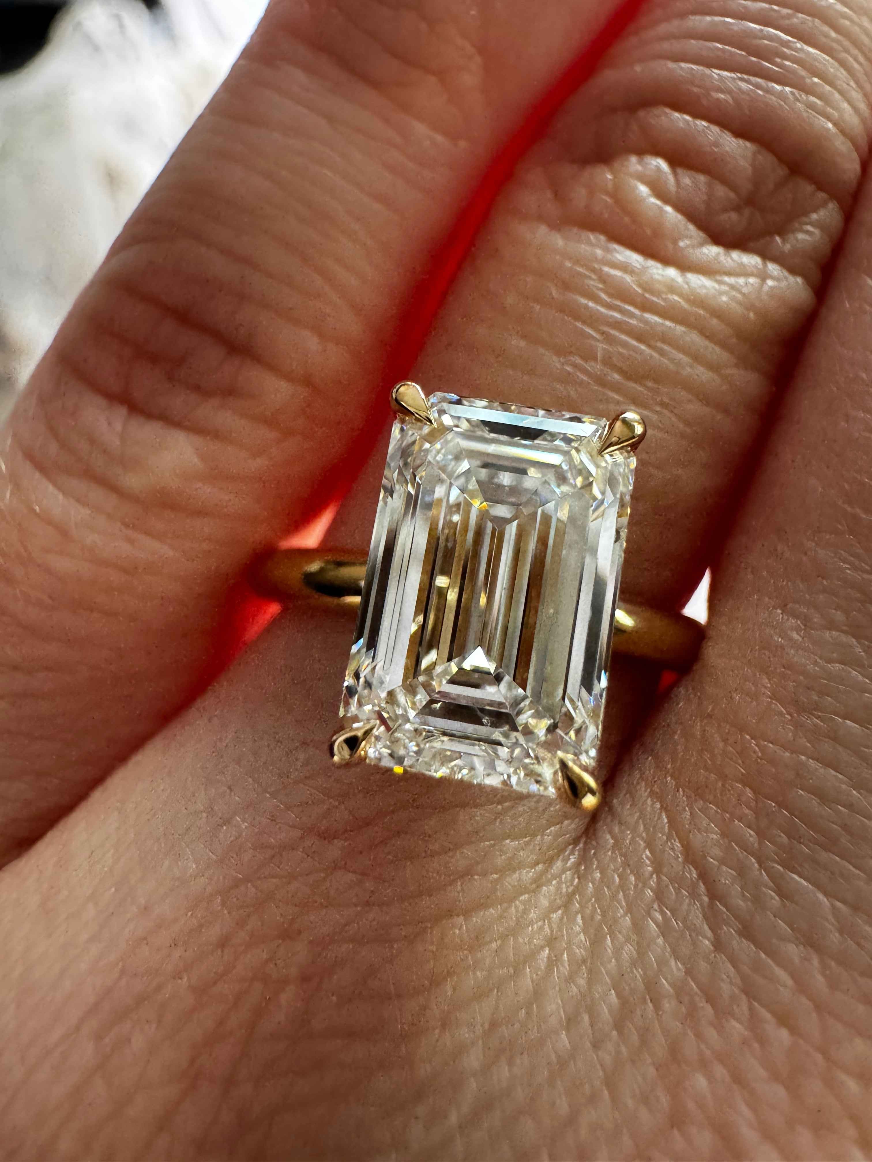 Emerald Cut Diamond Custom Engagement Ring
