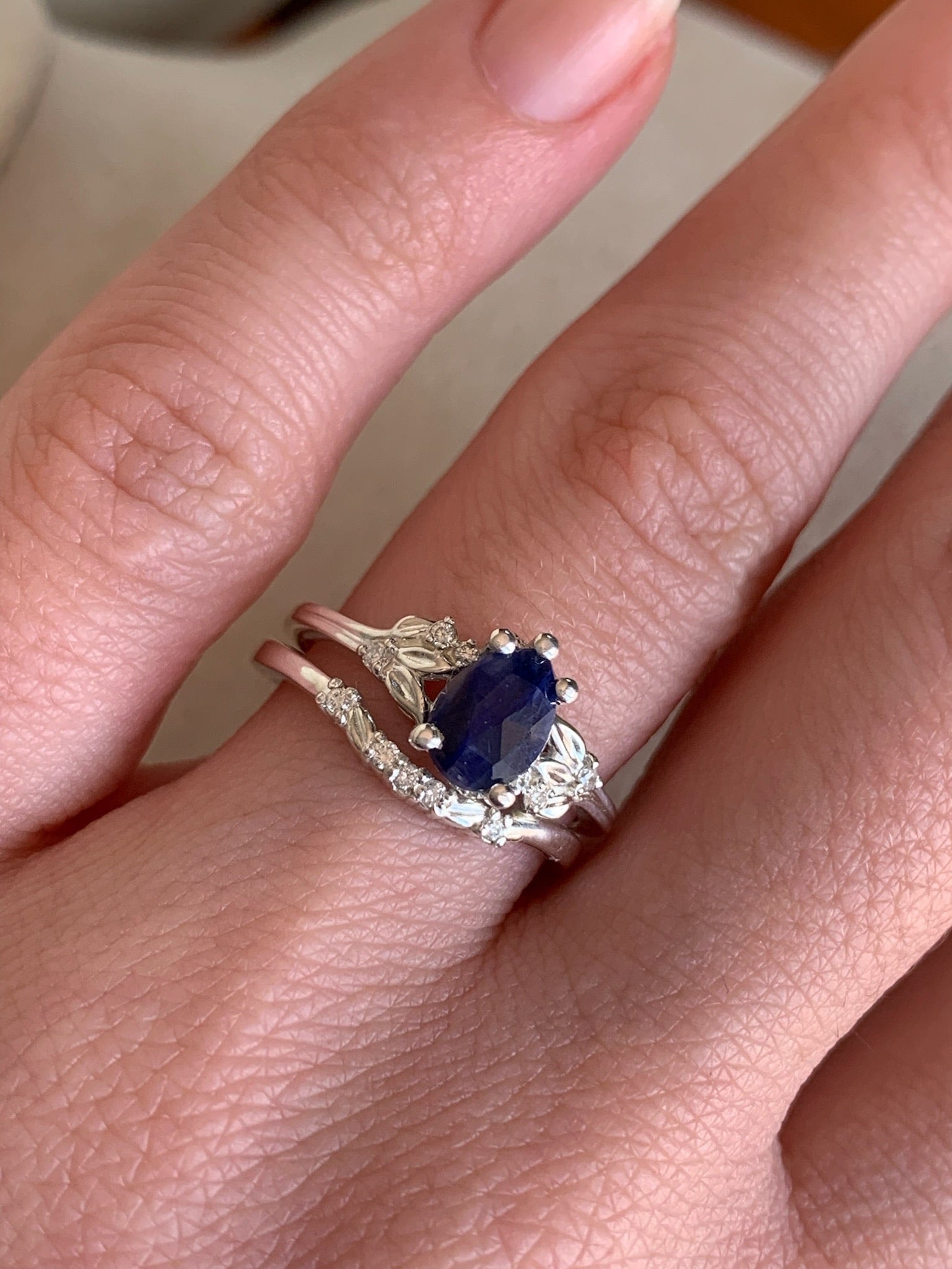 Sapphire Pear Custom Engagement Ring