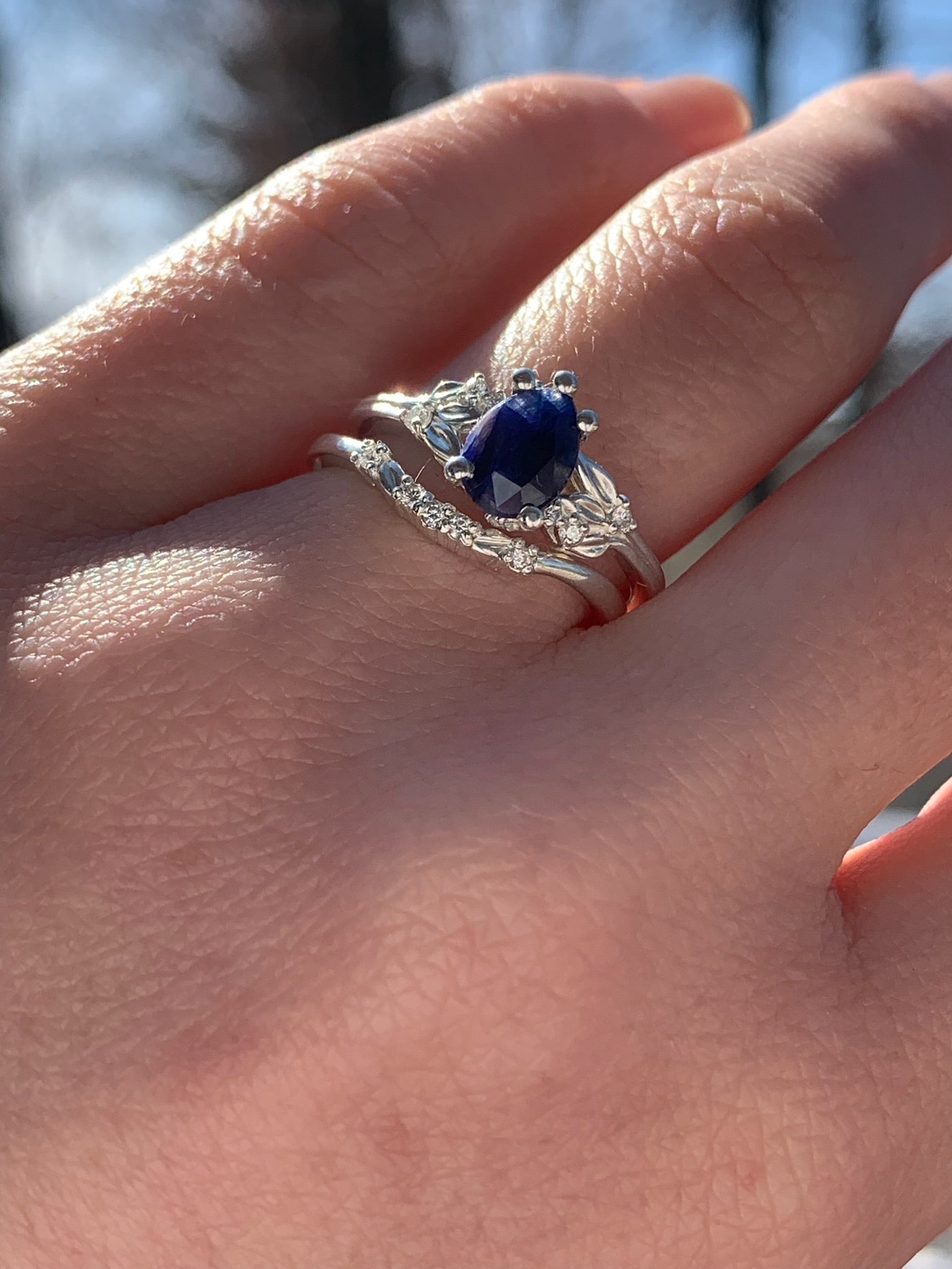 Sapphire Pear Custom Engagement Ring