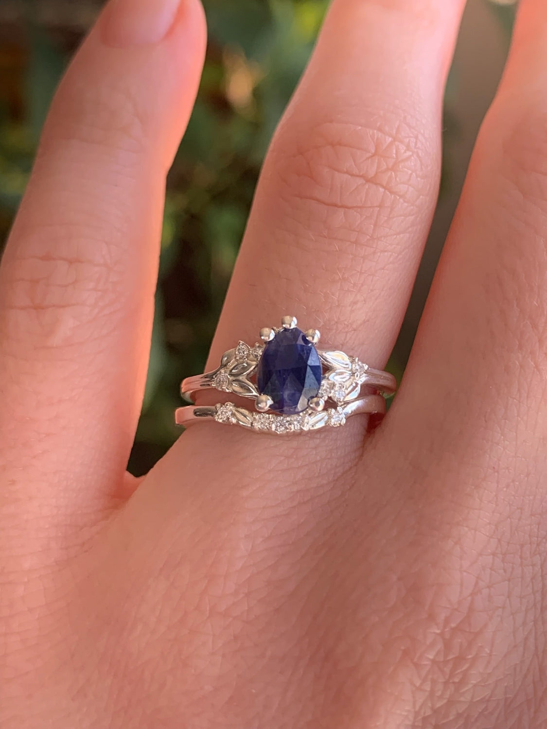 Sapphire Pear Custom Engagement Ring