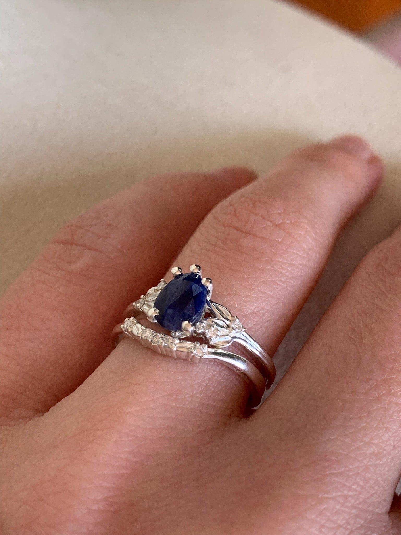 Sapphire Pear Custom Engagement Ring