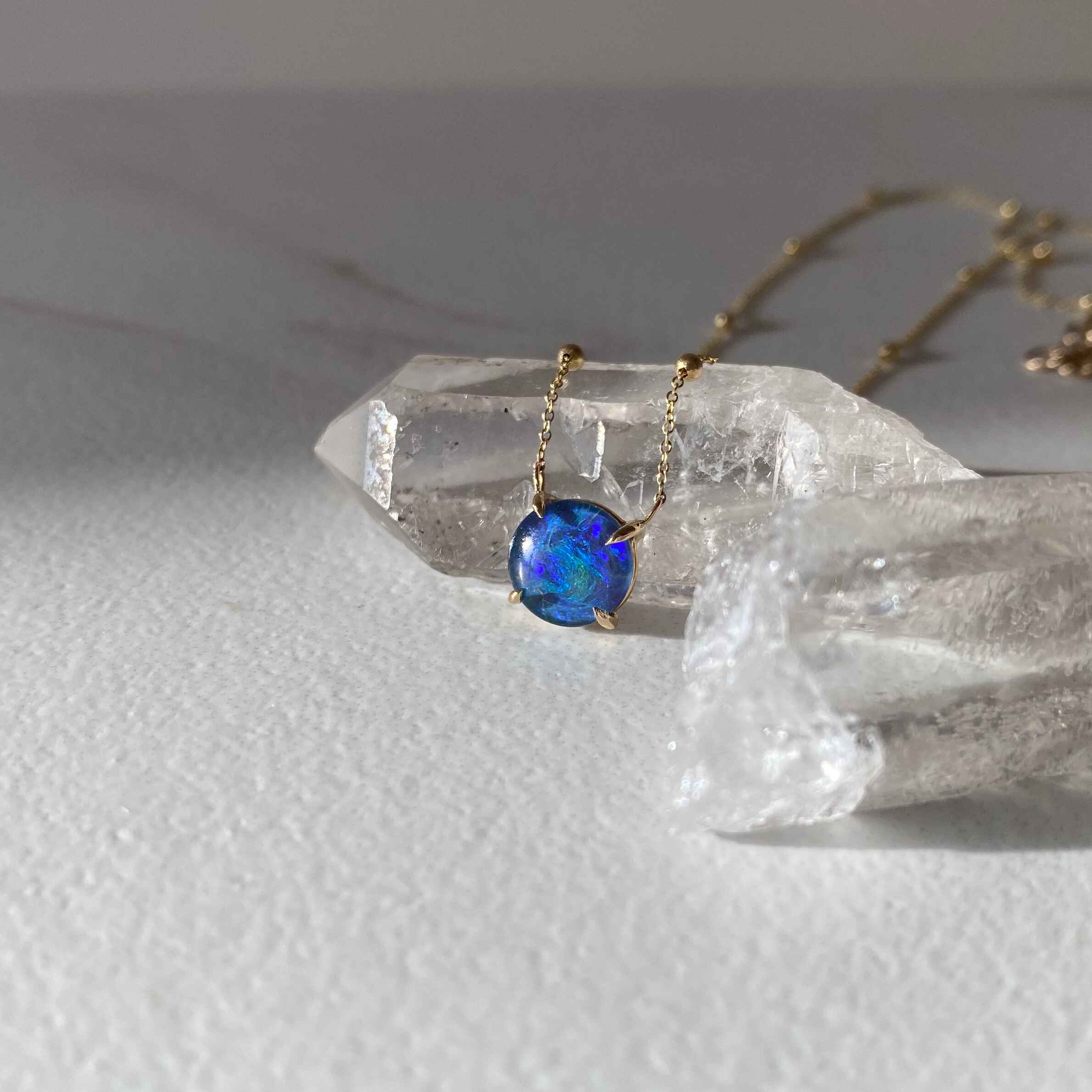 Solitaire Opal Necklace