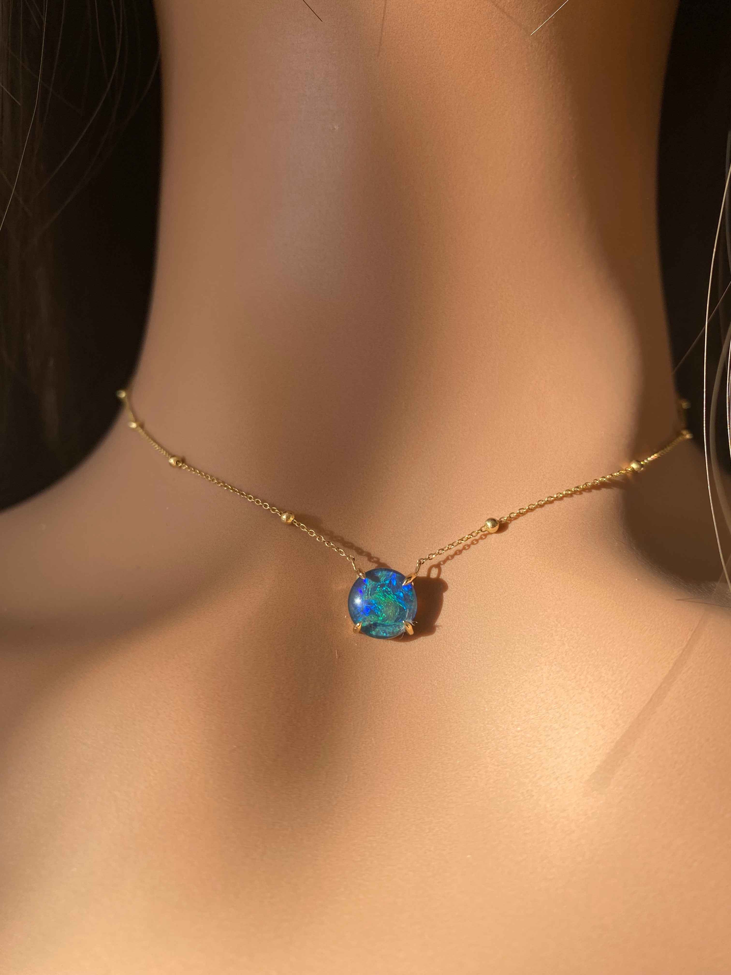 Solitaire Opal Necklace