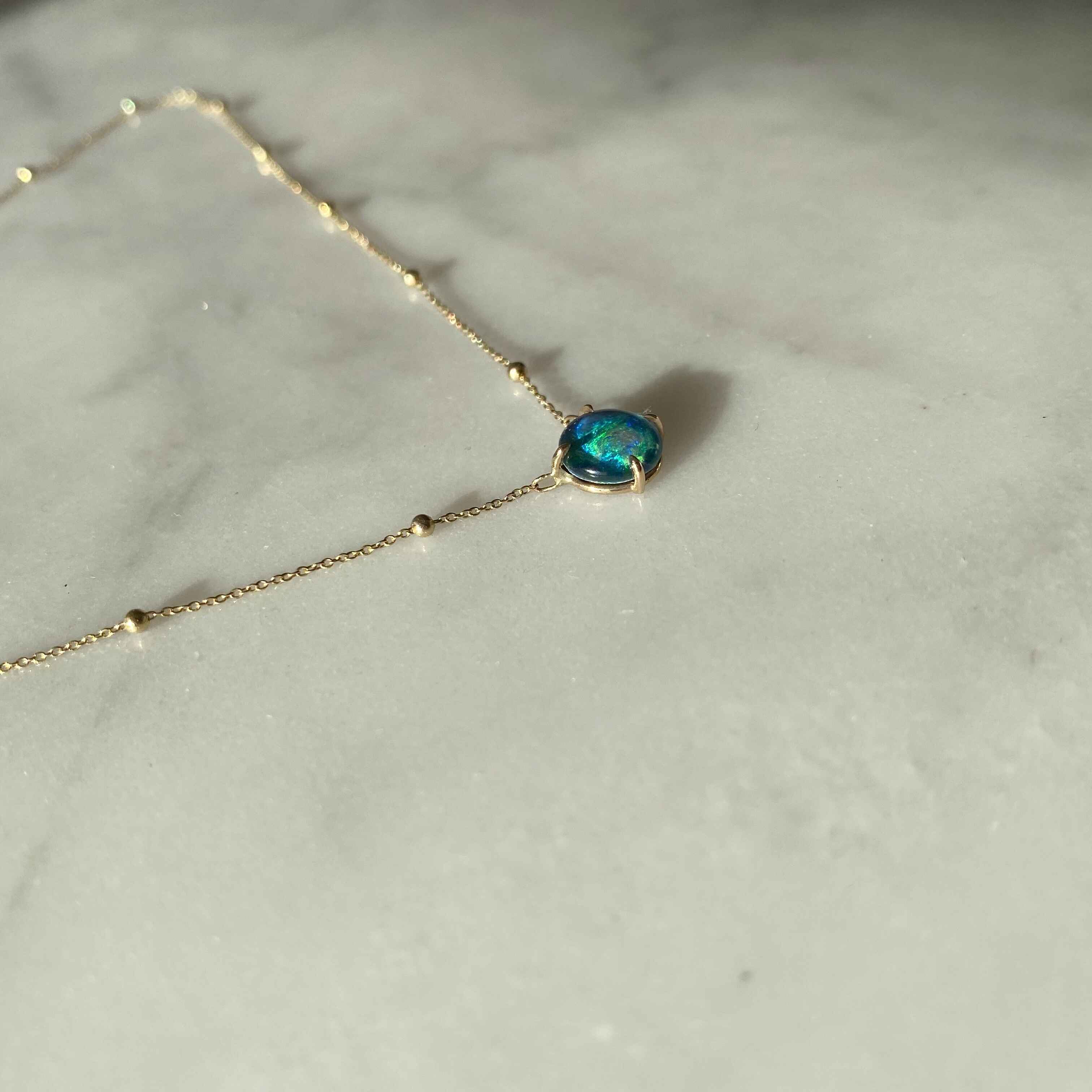 Solitaire Opal Necklace