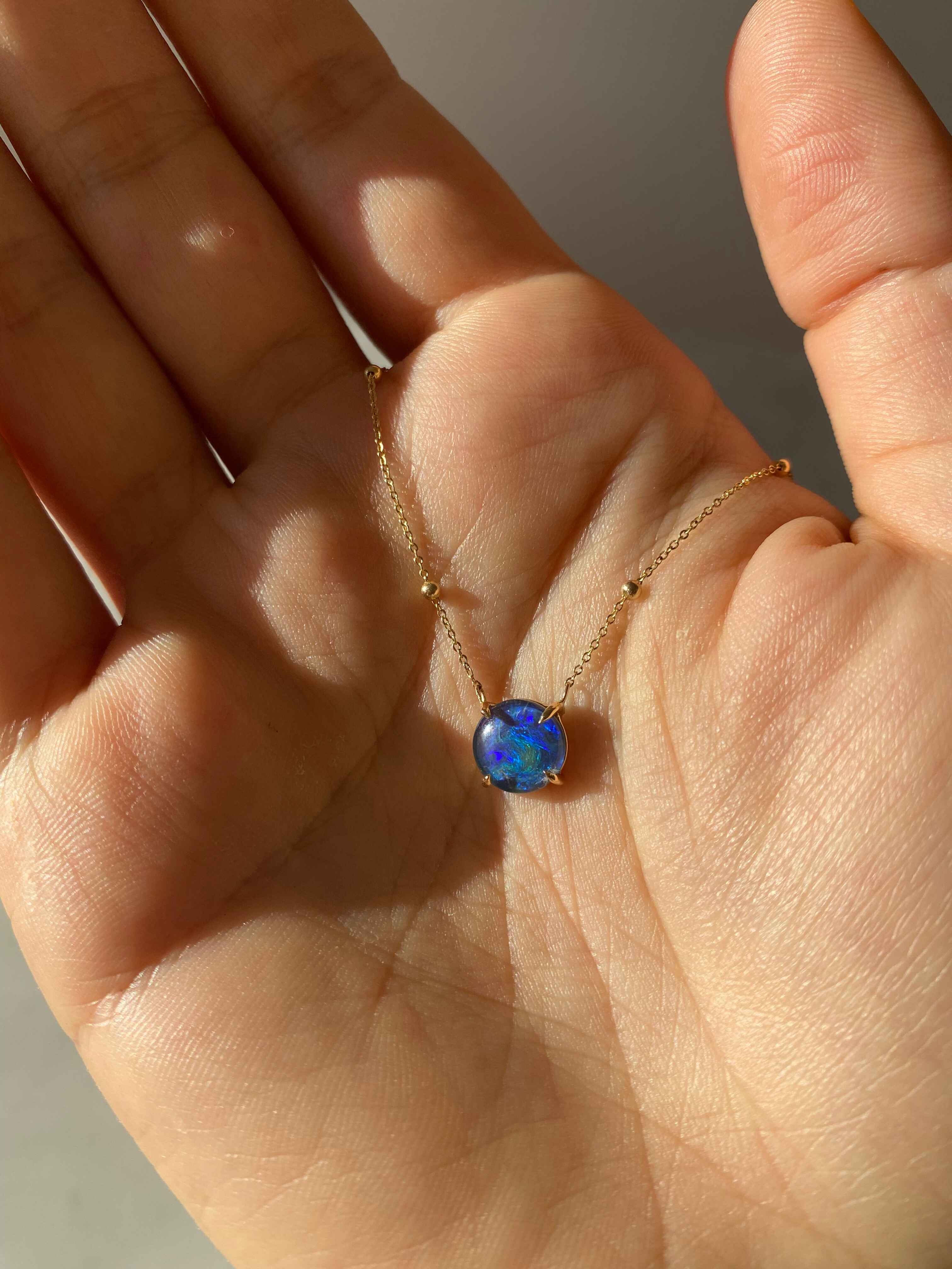 Solitaire Opal Necklace