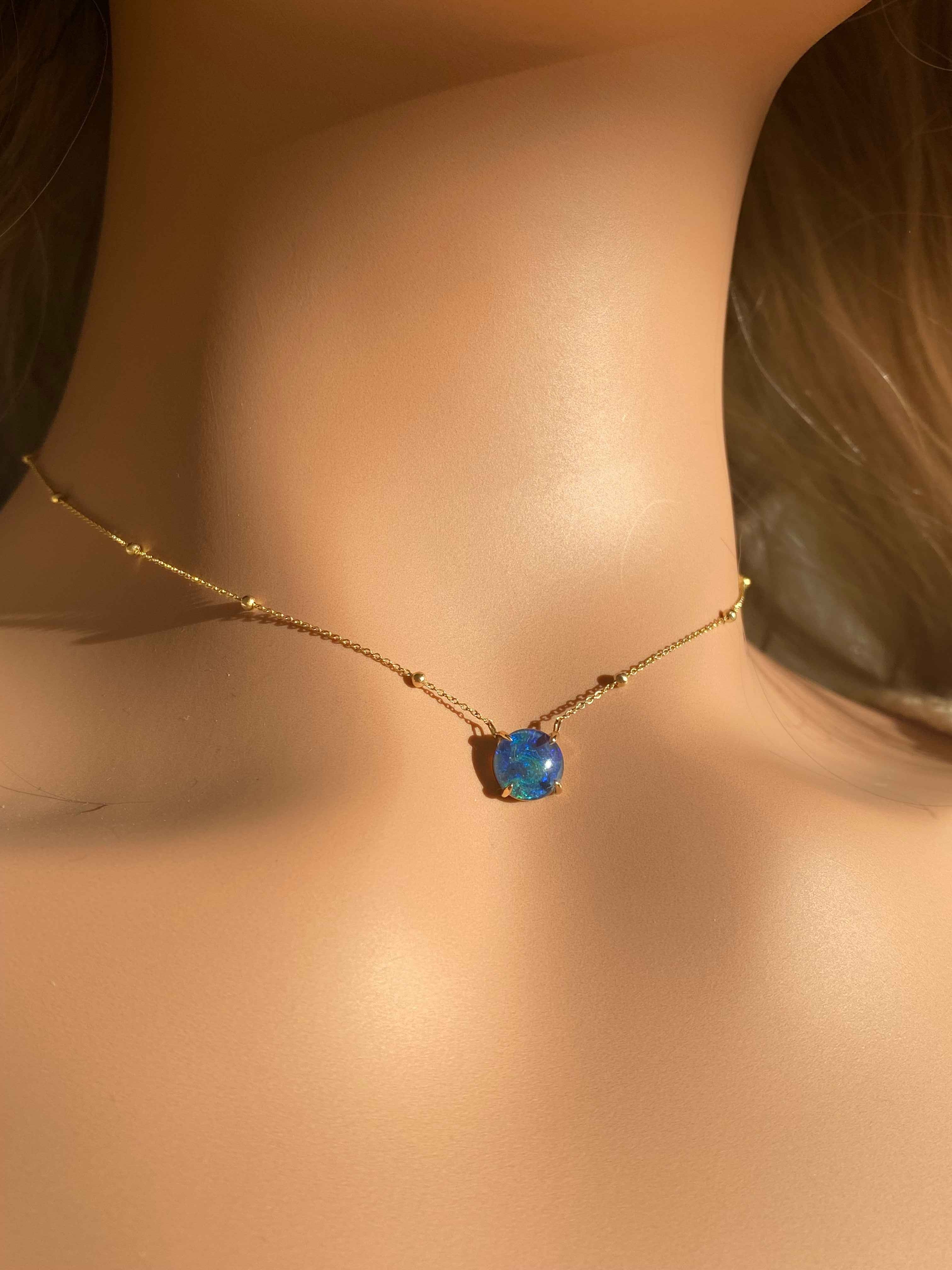 Solitaire Opal Necklace