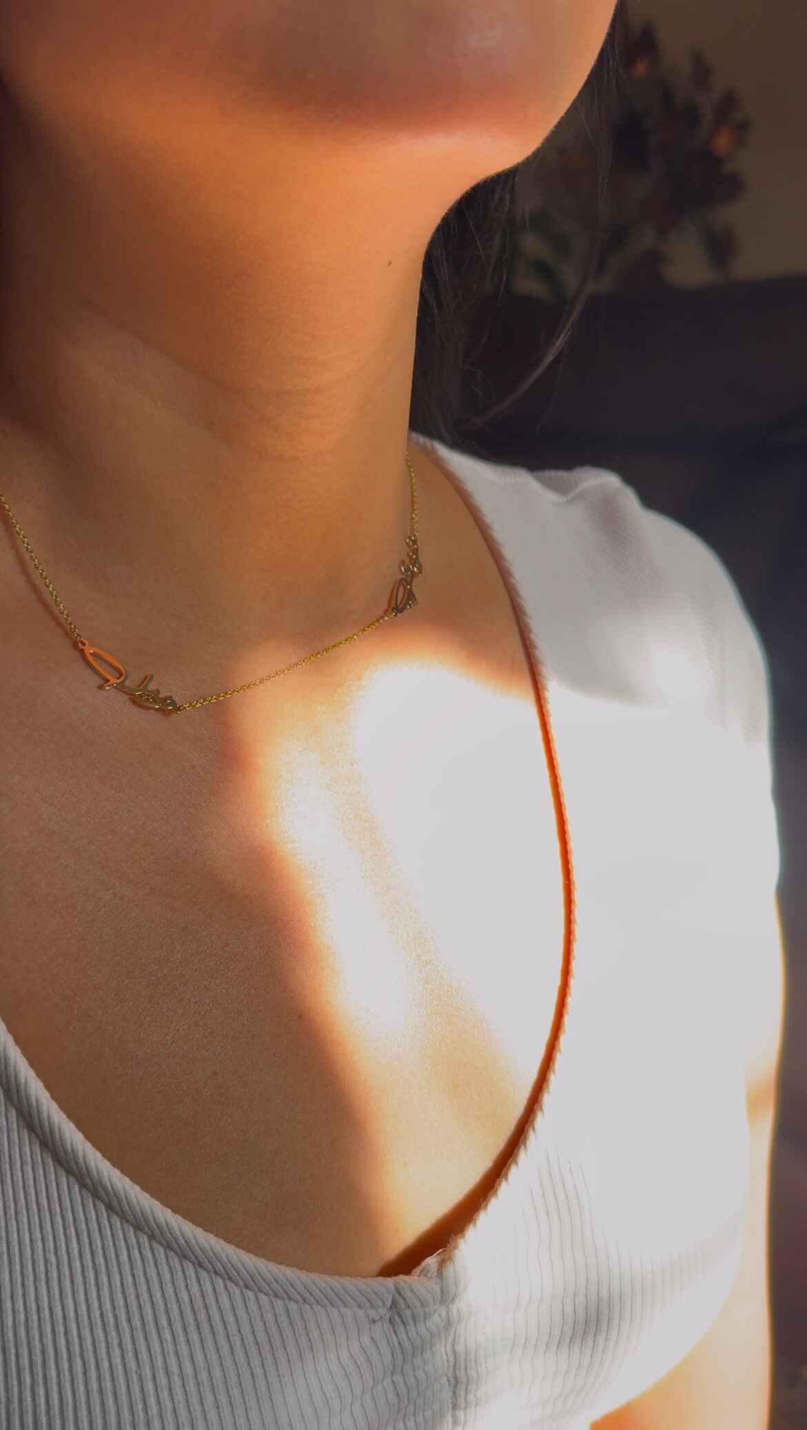 Two Name Calligraphy Persian/Arabic Necklace