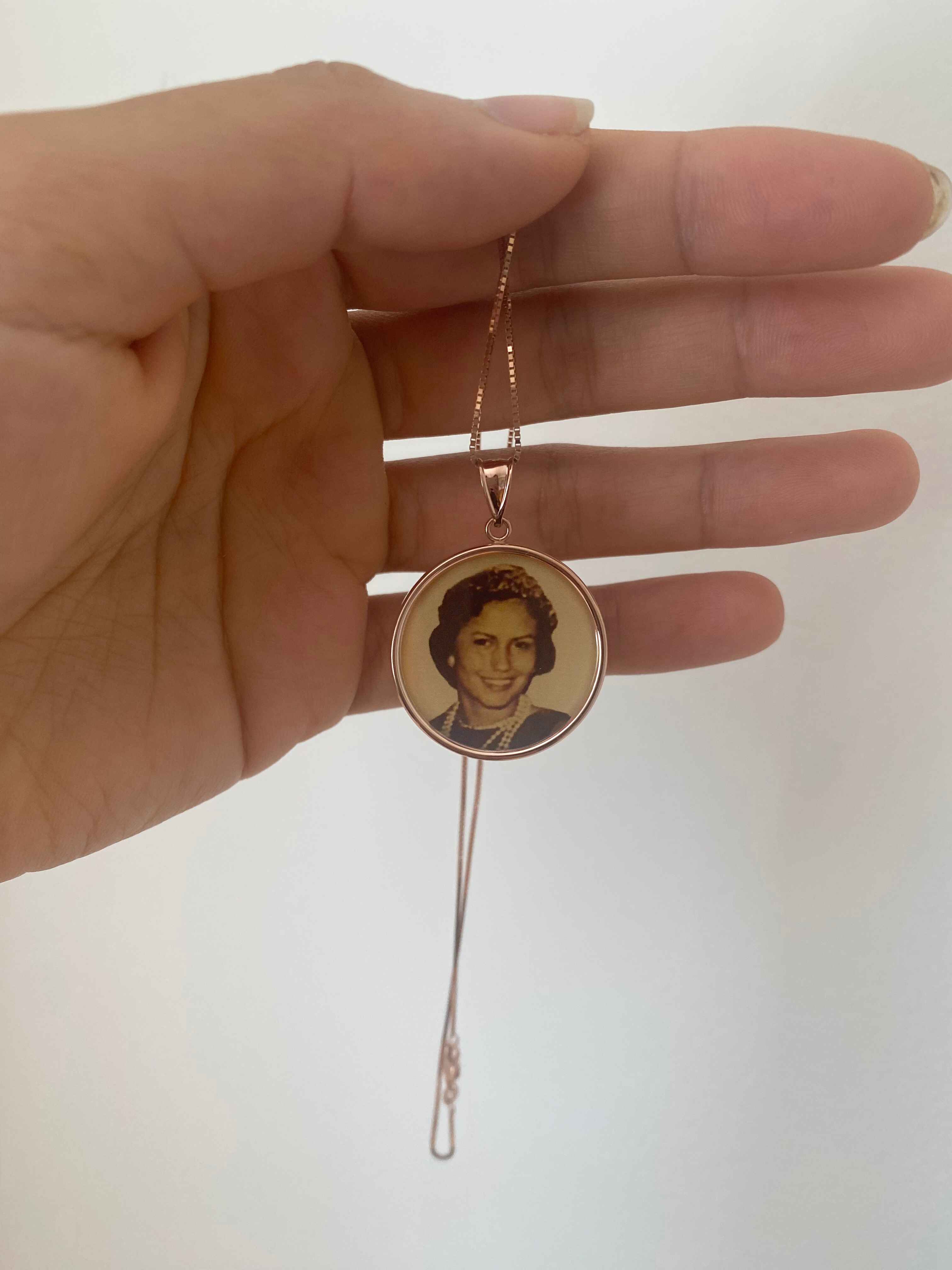1" Gold Photo Pendant Disc Charm