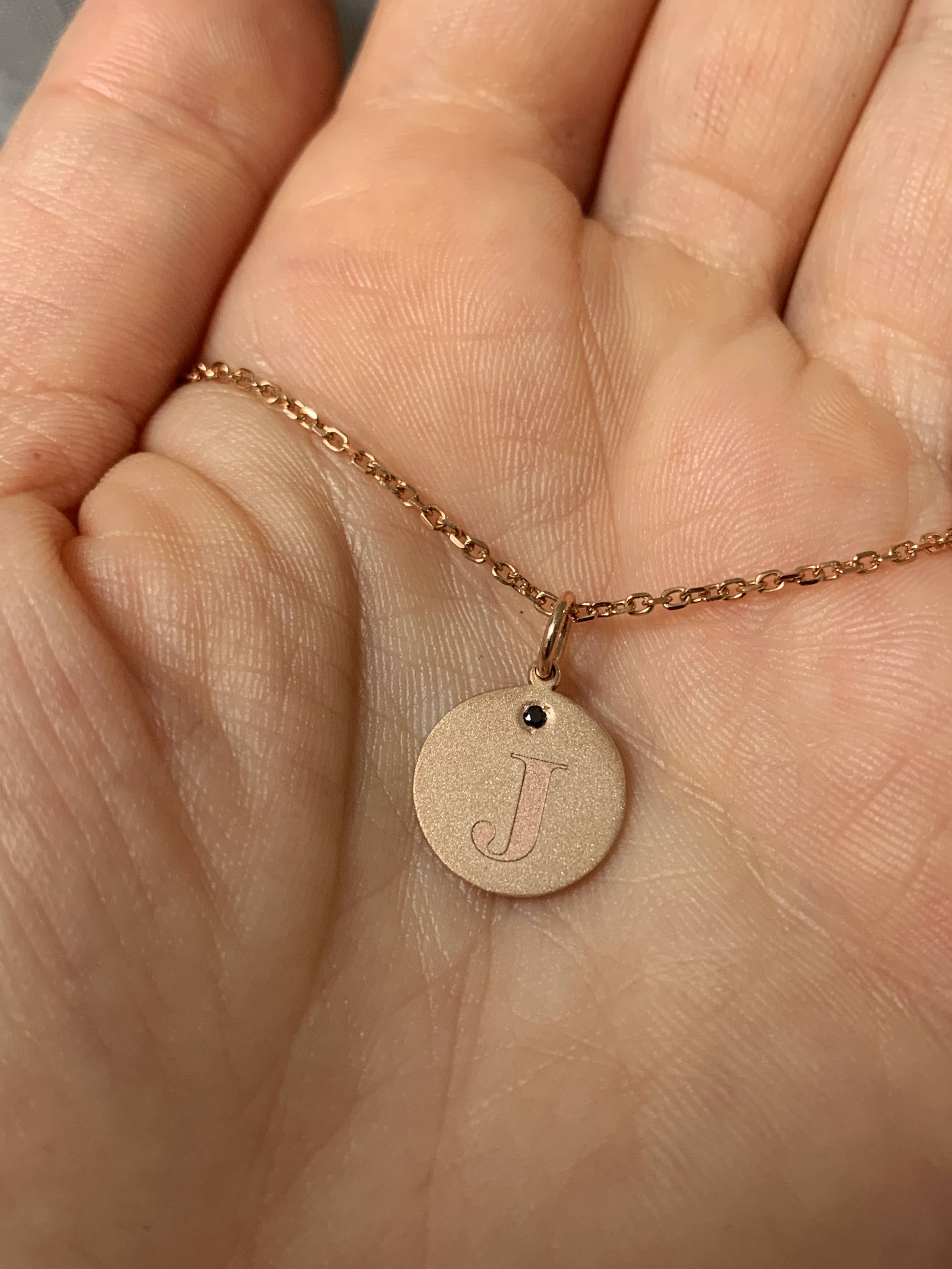 Engravable Dainty Coin Diamond Necklace