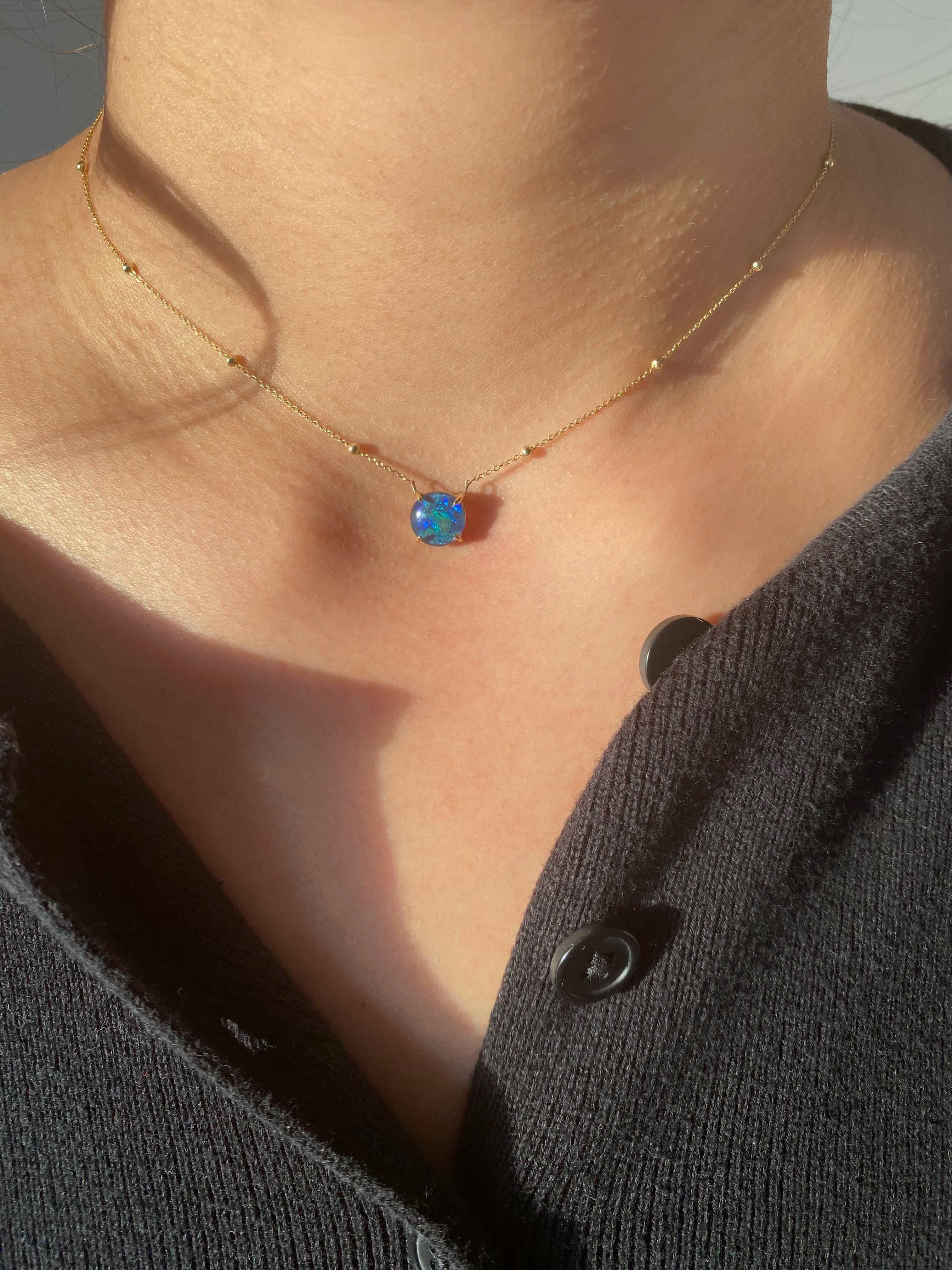 Solitaire Opal Necklace