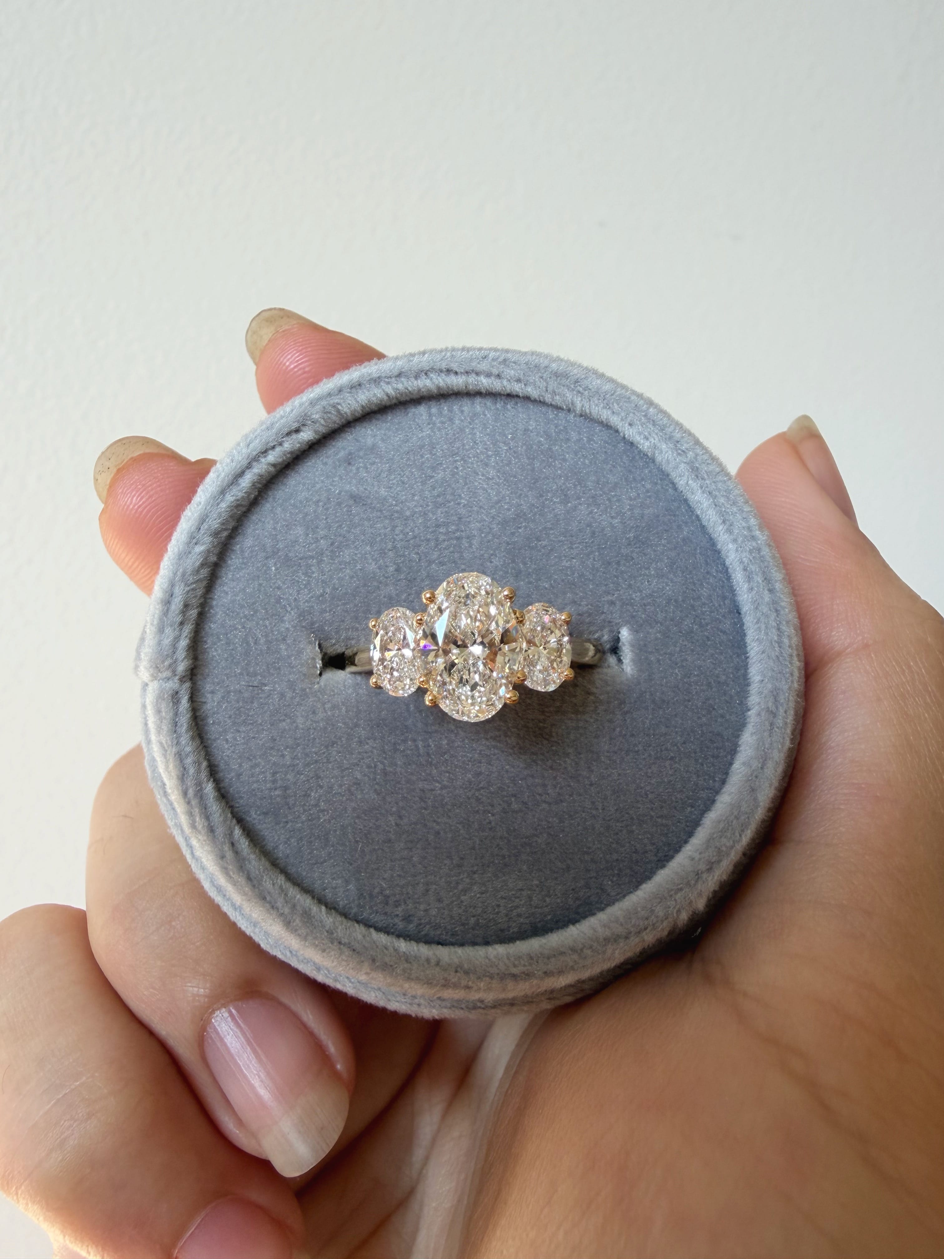 Three Stone Oval Engagement Ring