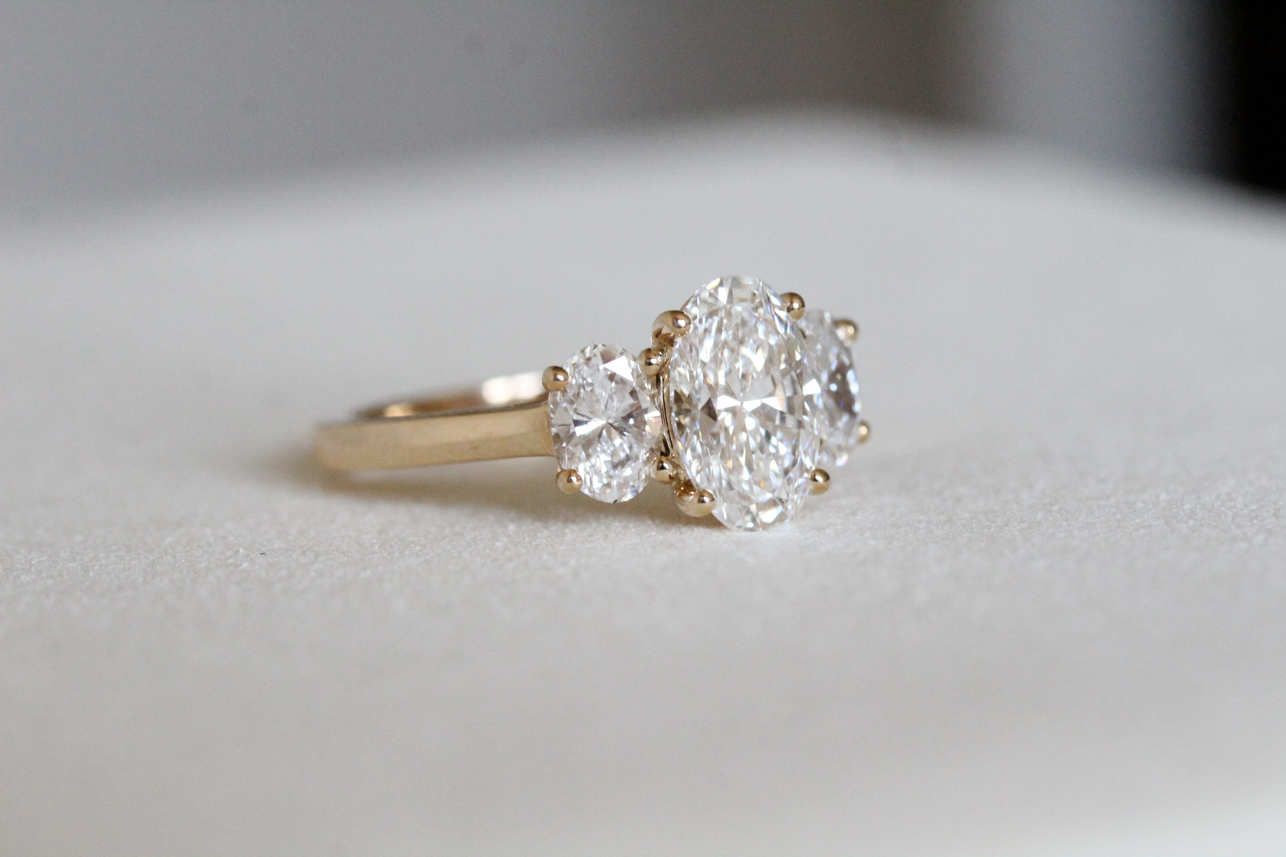 Three Stone Oval Engagement Ring