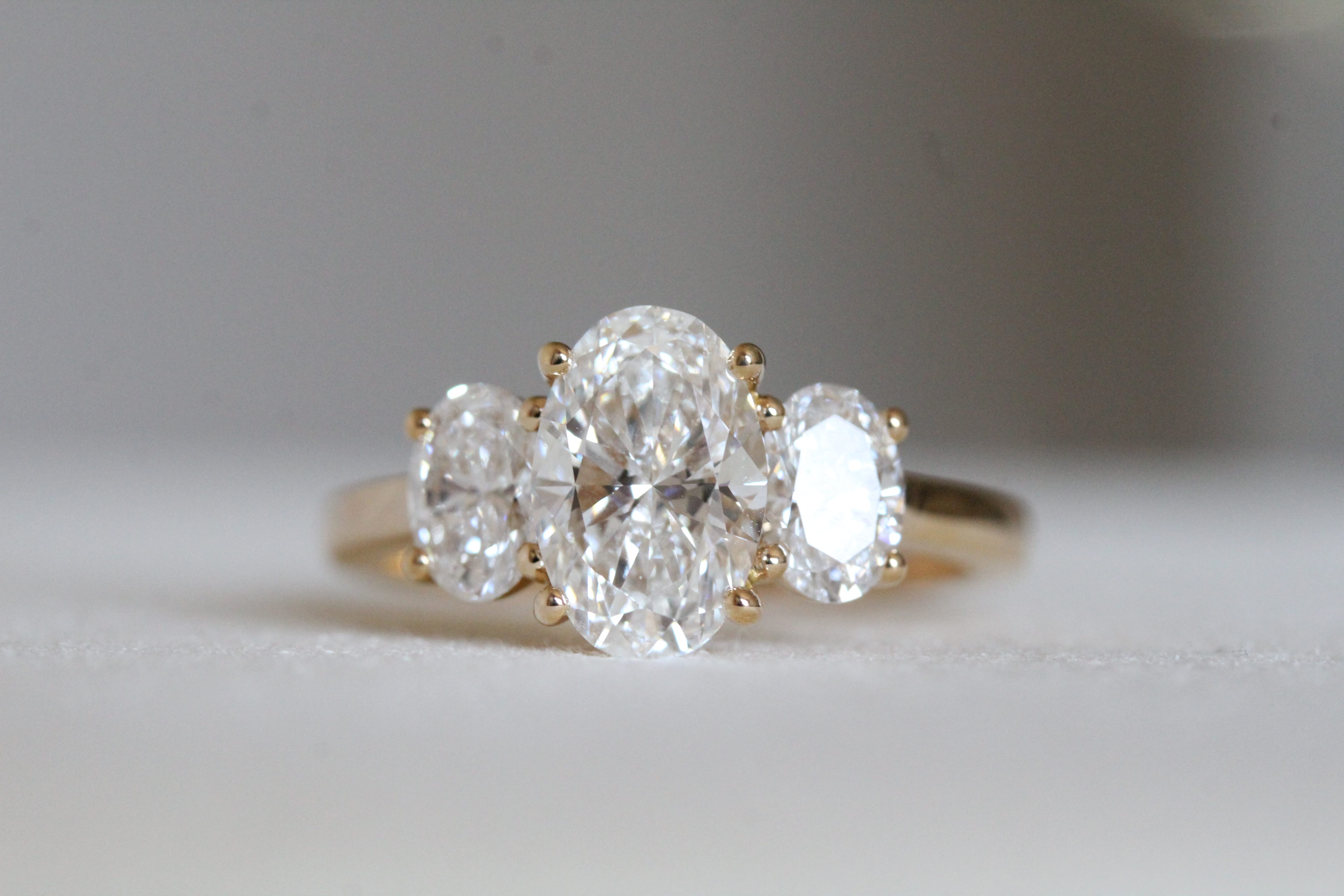 Three Stone Oval Engagement Ring