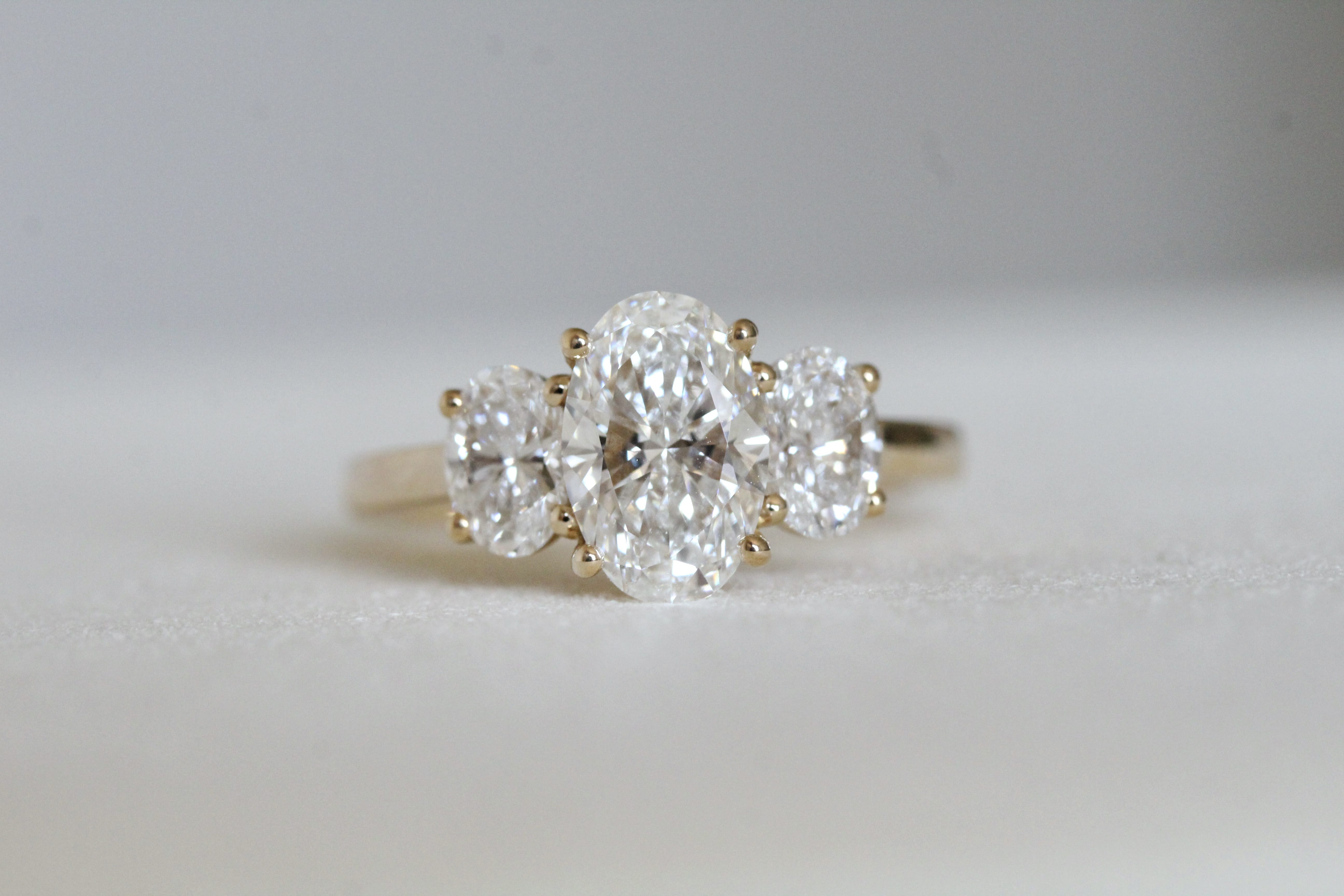 Three Stone Oval Engagement Ring