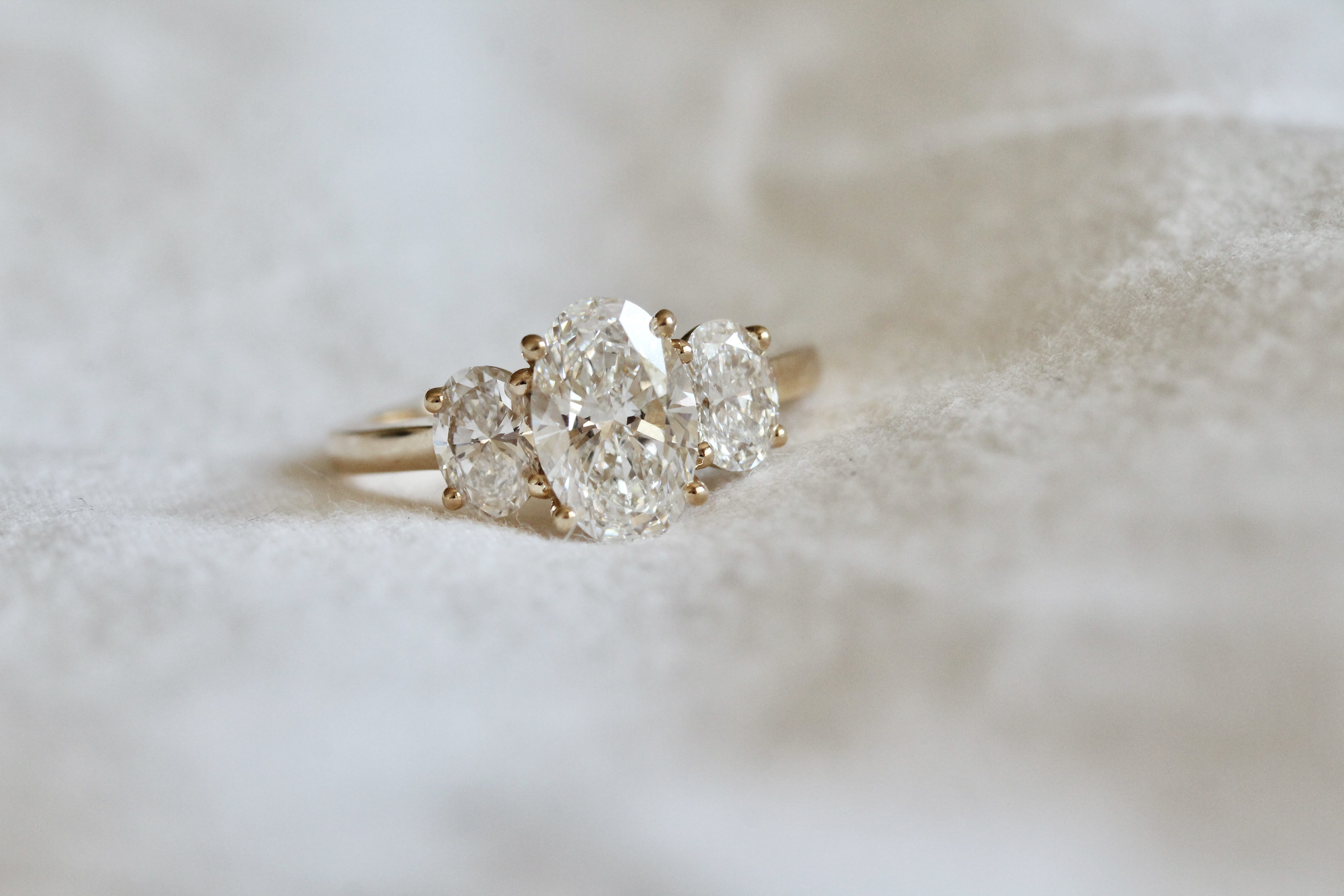 Three Stone Oval Engagement Ring