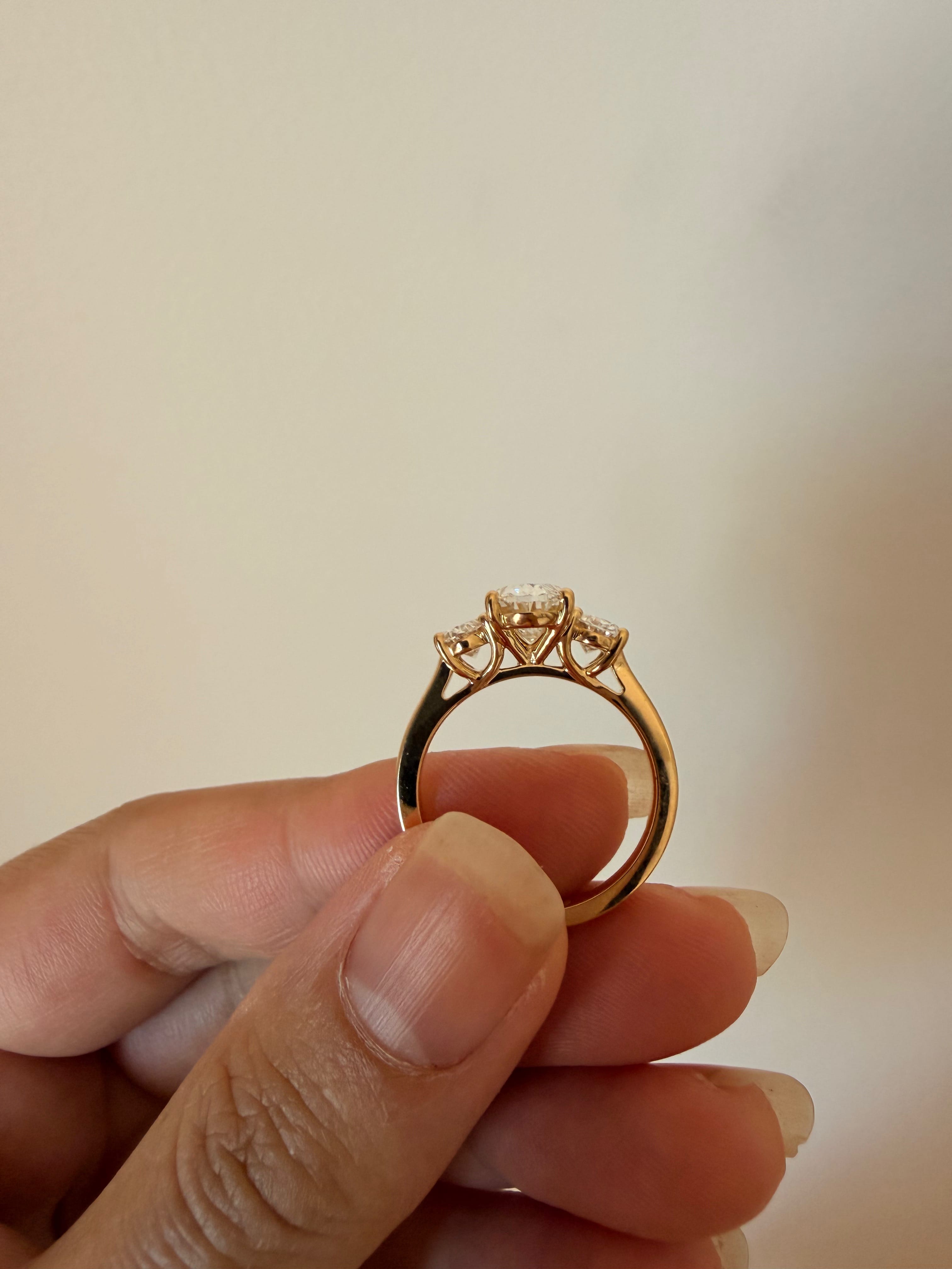Three Stone Oval Engagement Ring
