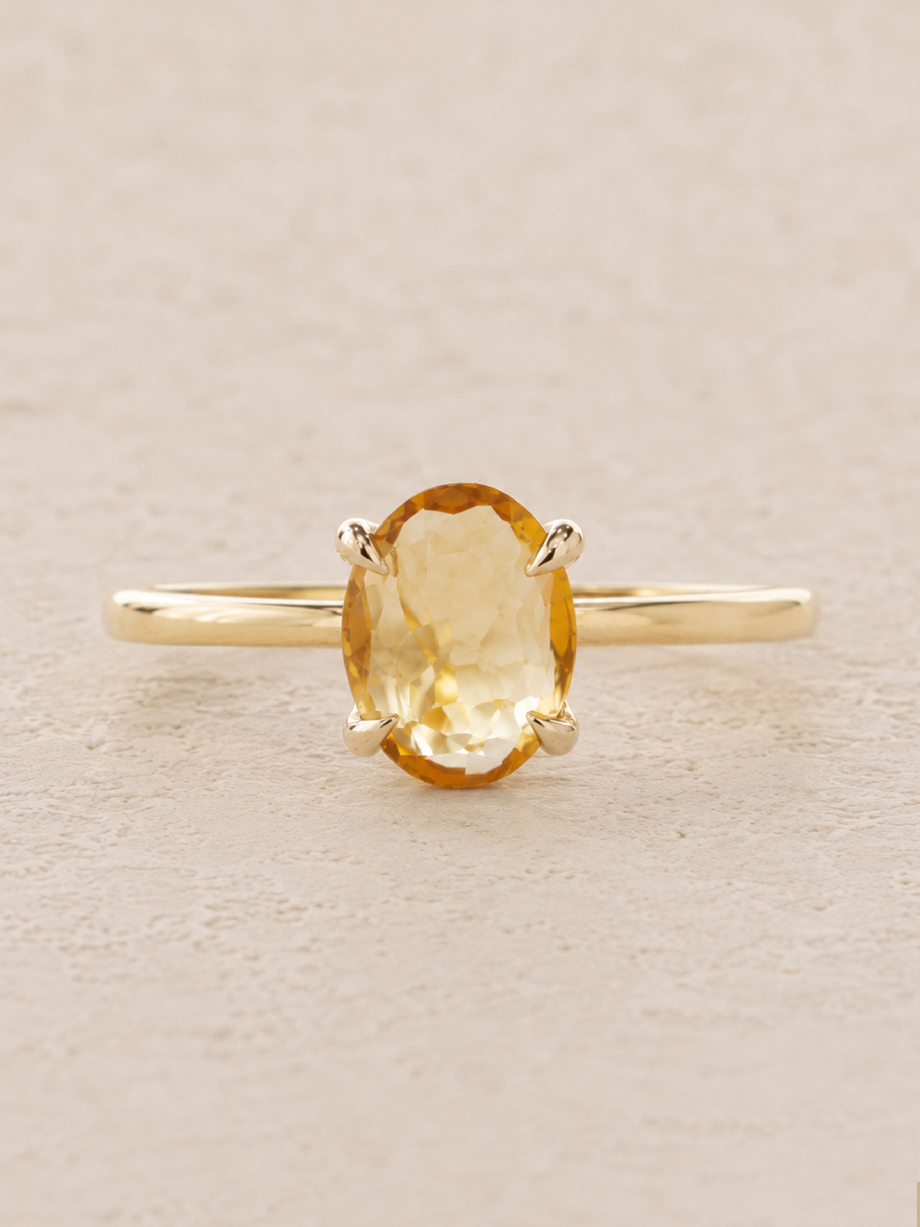 Oval Citrine Engagement Ring