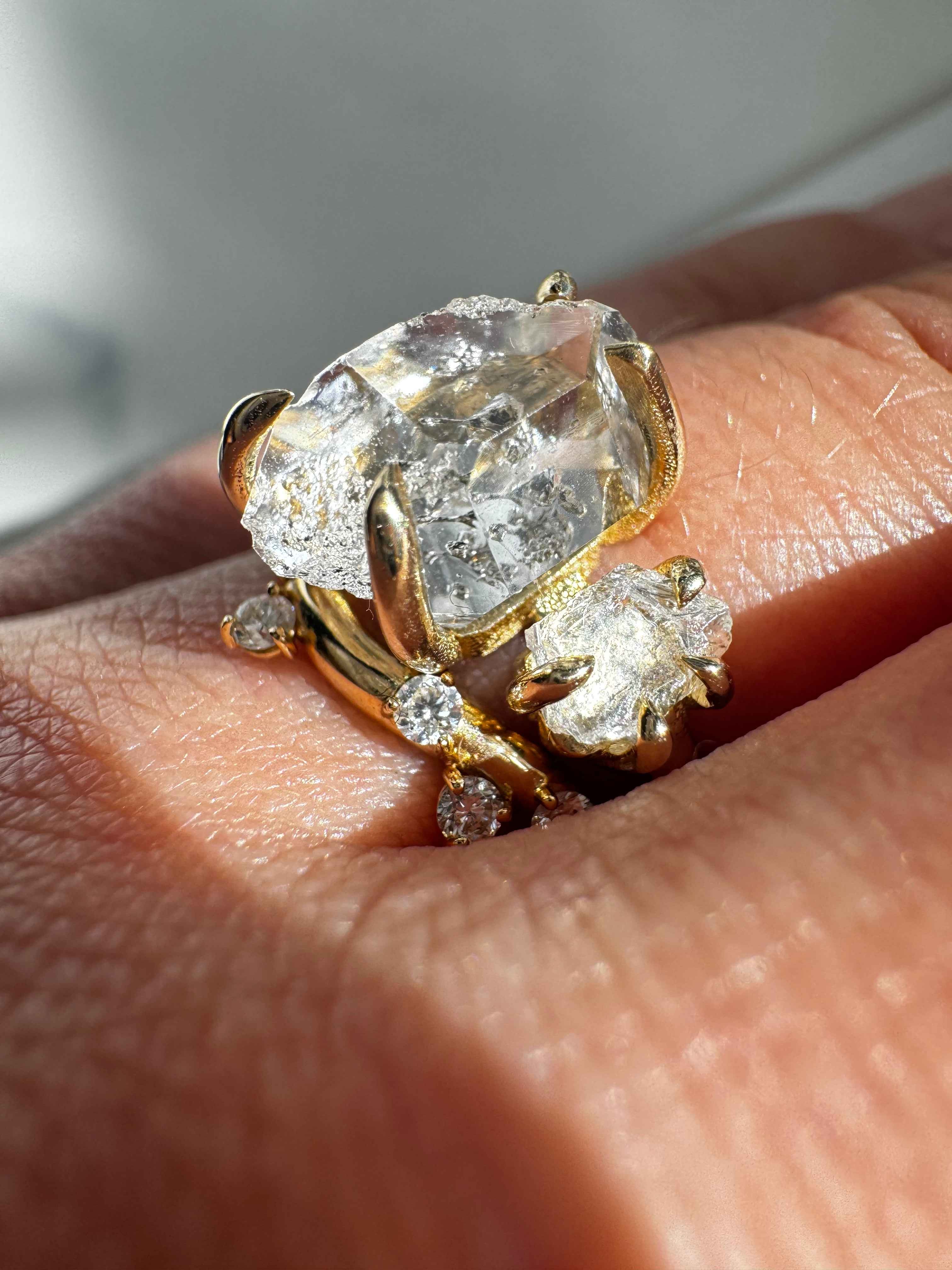 Herkimer Diamond Custom Engagement Ring