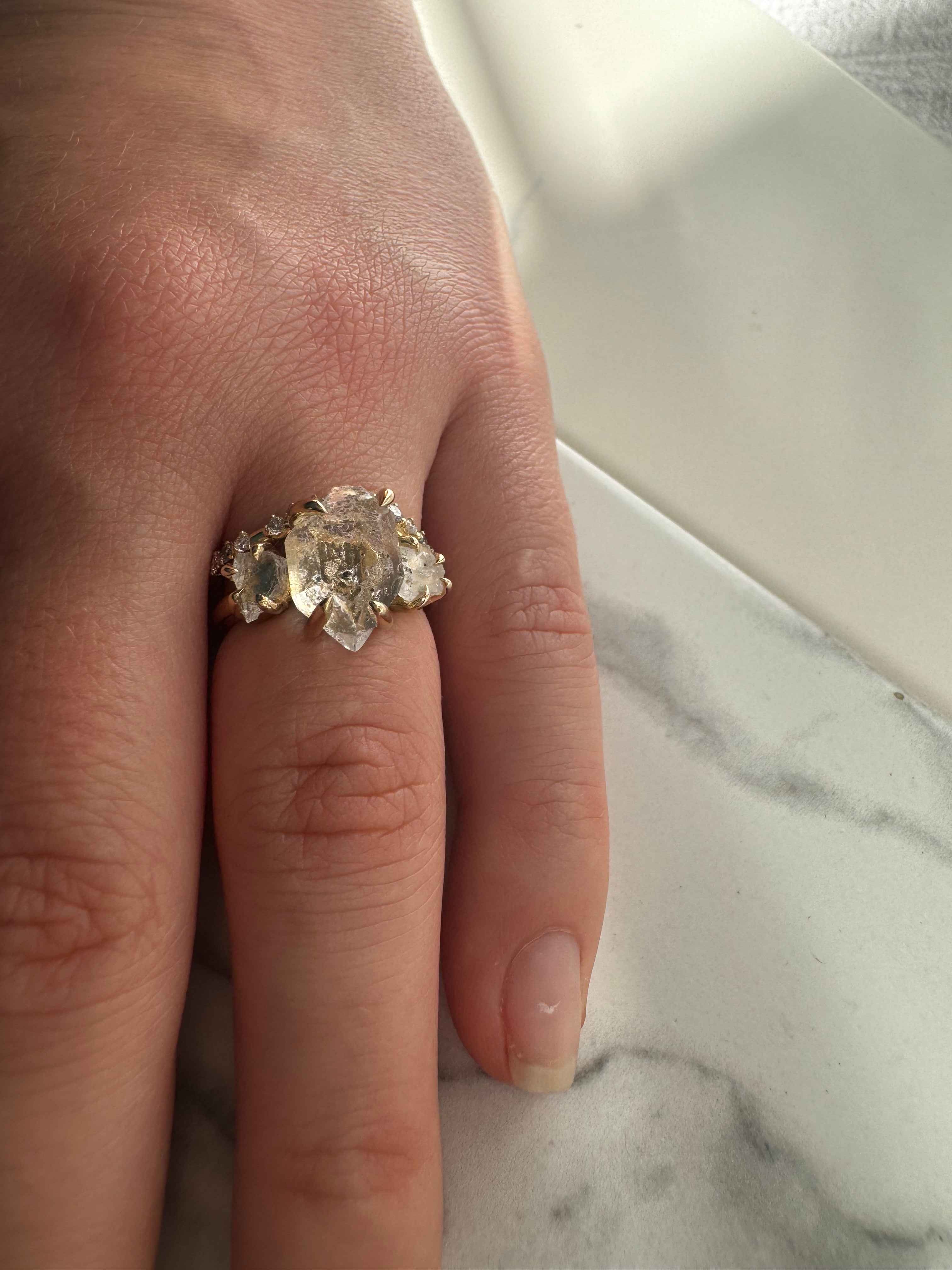 Herkimer Diamond Custom Engagement Ring