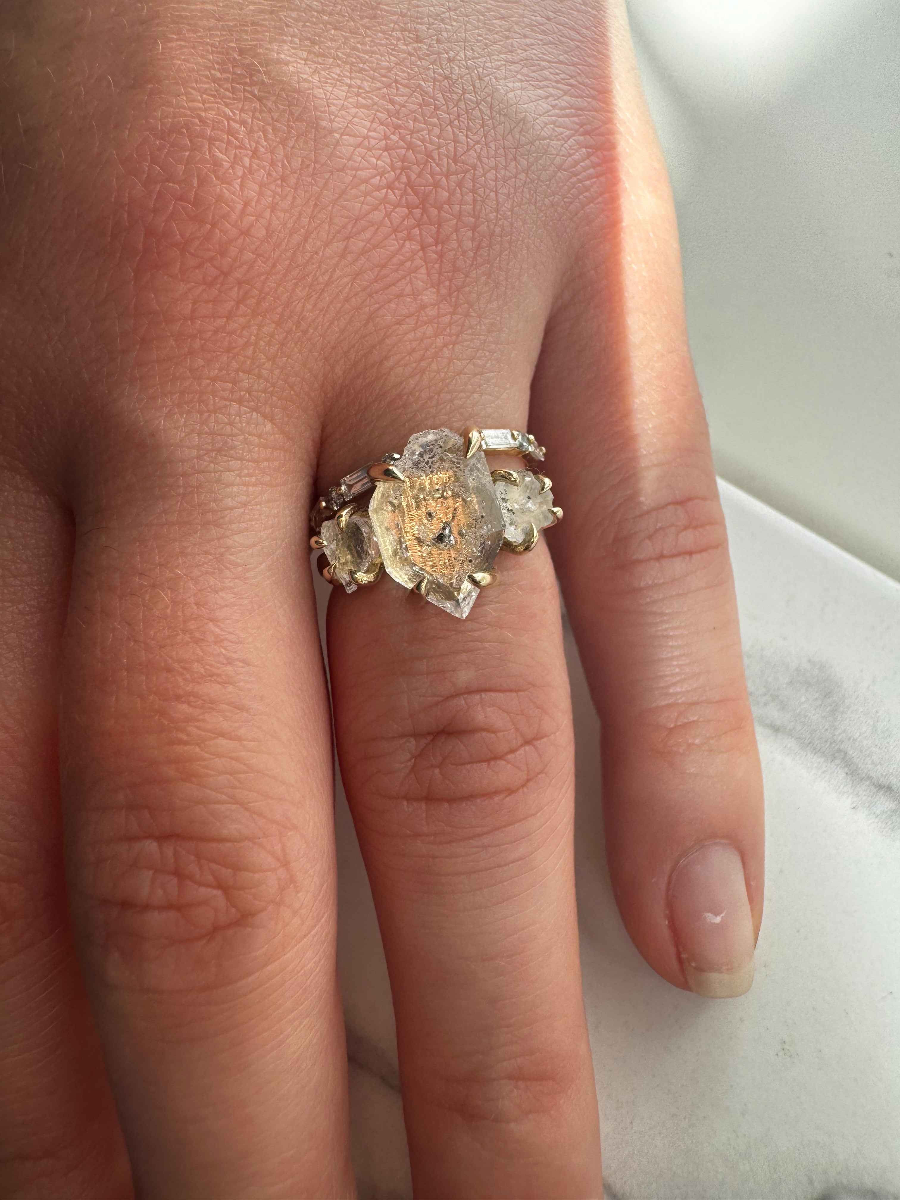 Herkimer Diamond Custom Engagement Ring