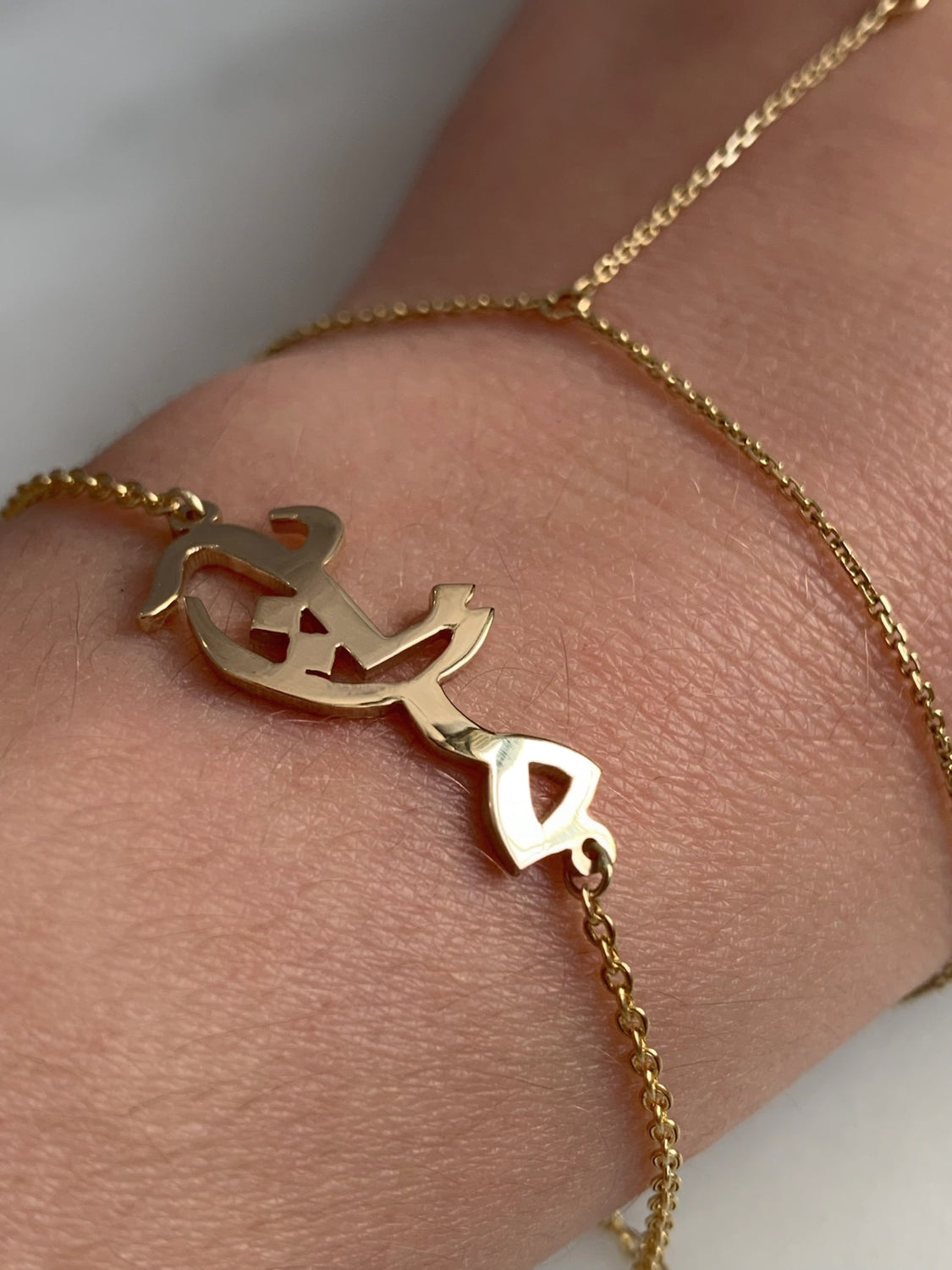 gold bracelet monogram