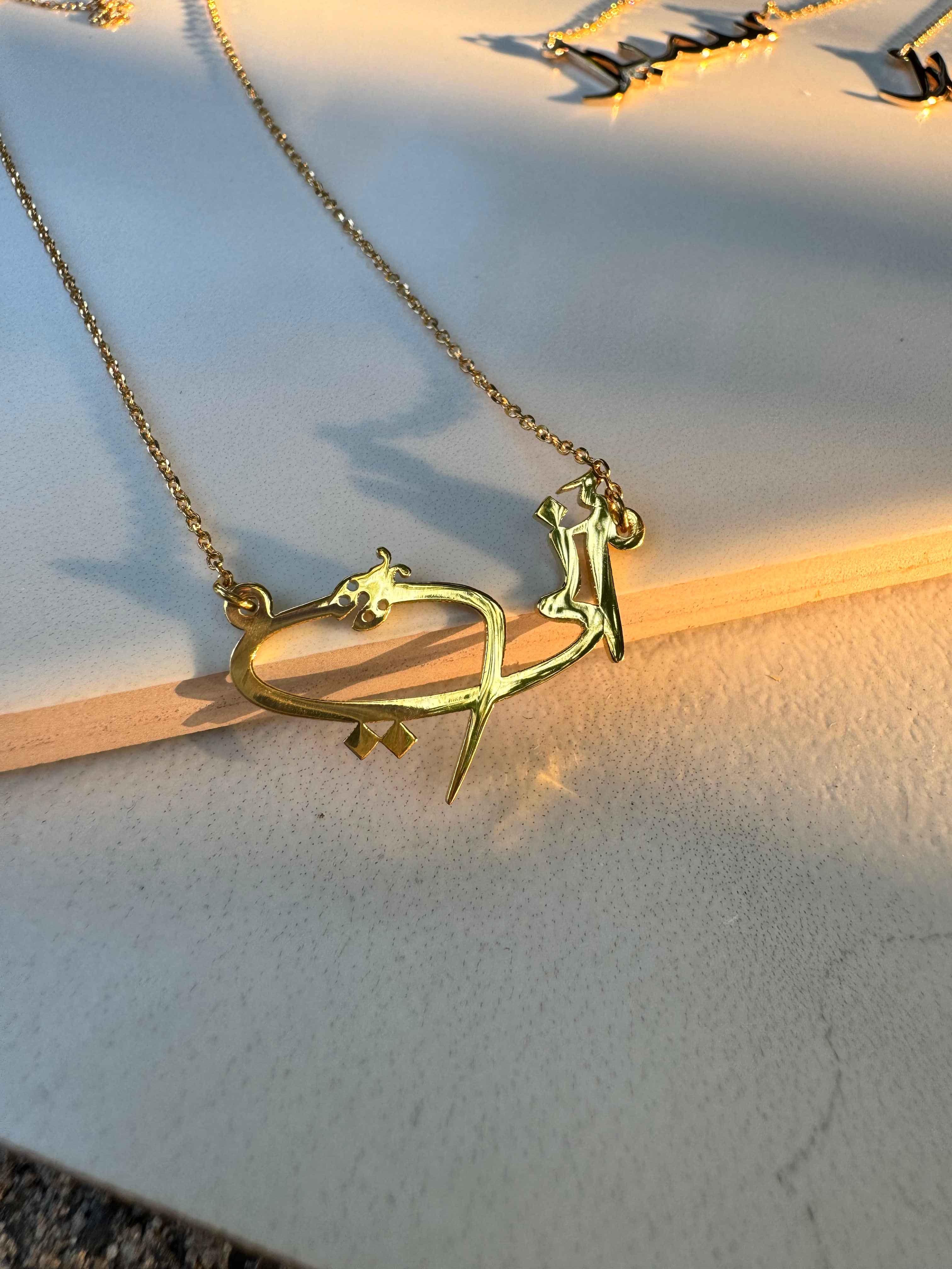 LADYBUG Calligraphy Persian or Arabic Name Necklace