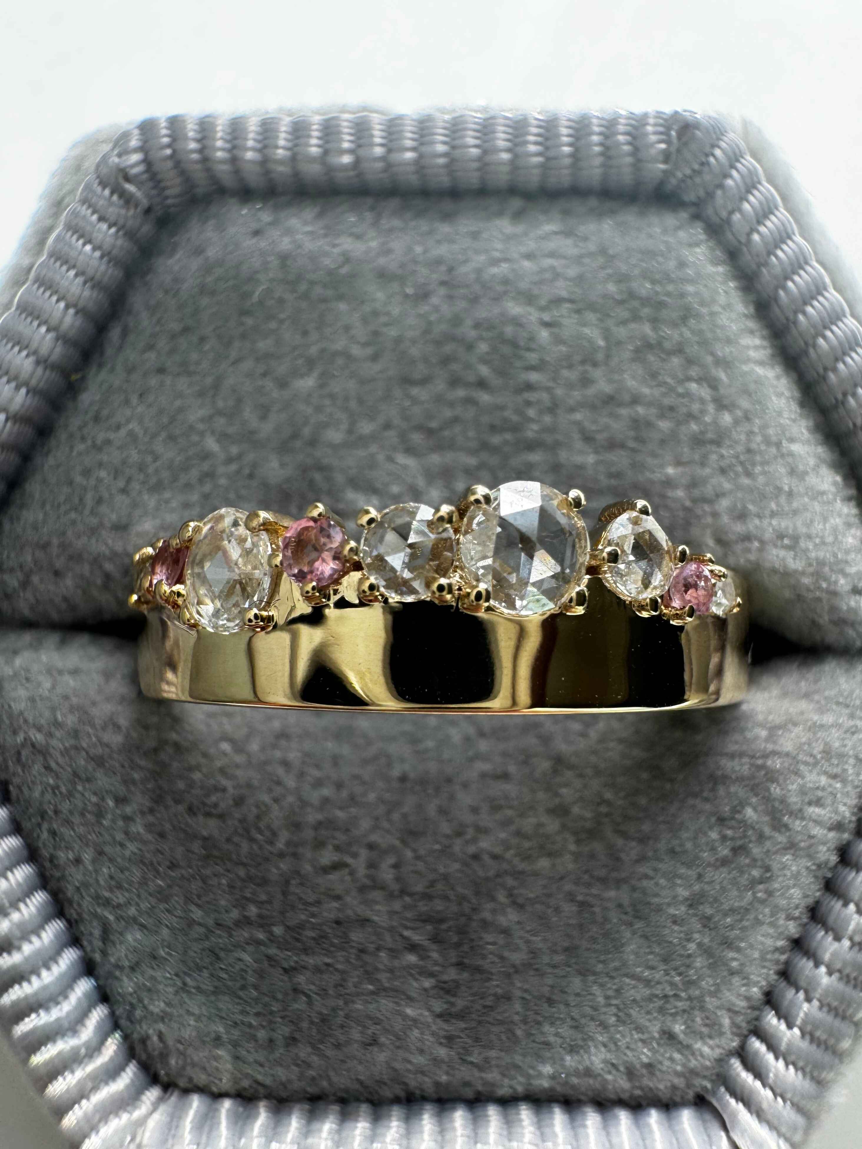 Pink Sapphire/Tourmaline & Diamond Hayden Band