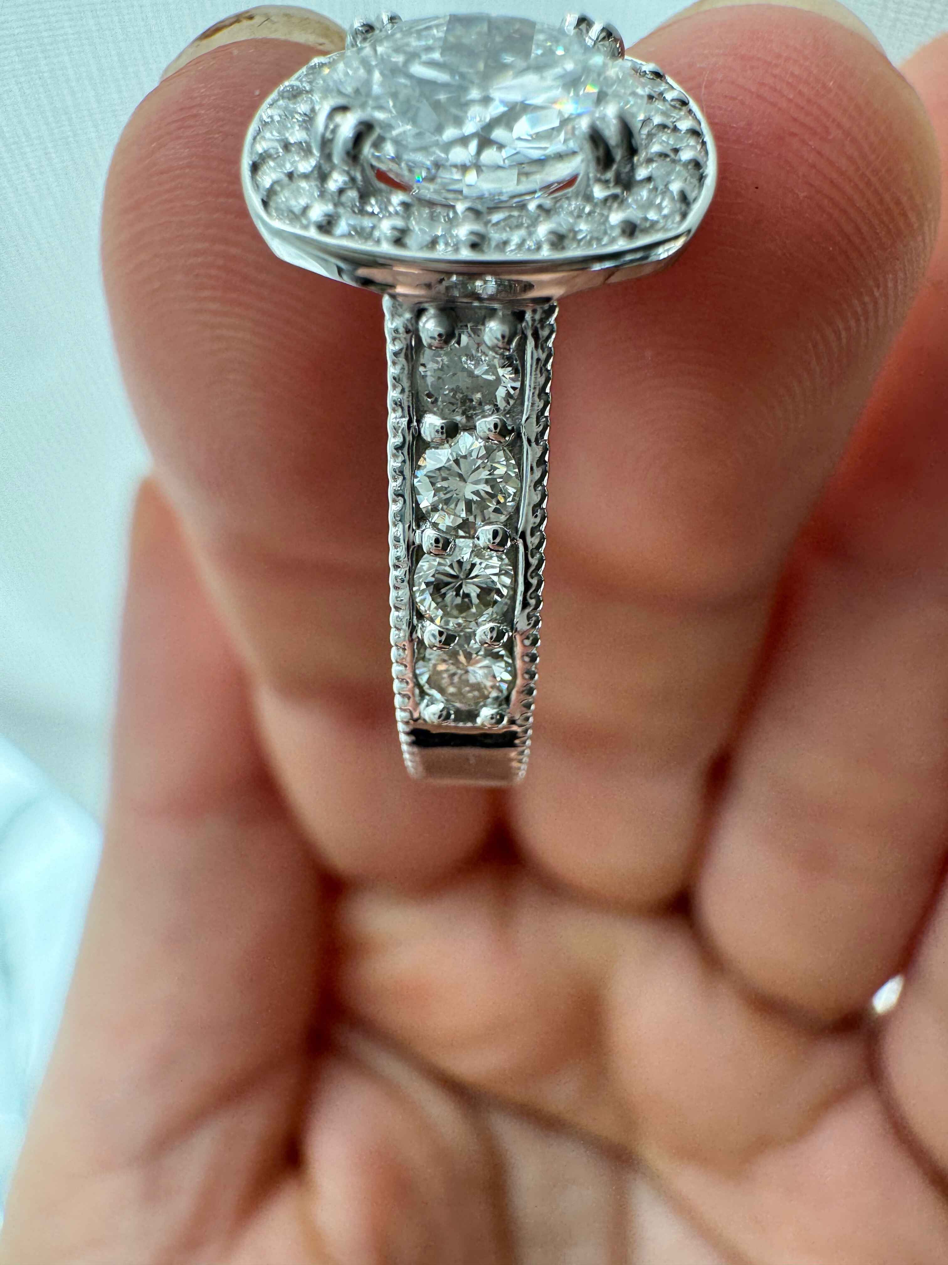 Round Diamond with Halo Custom Engagement Ring