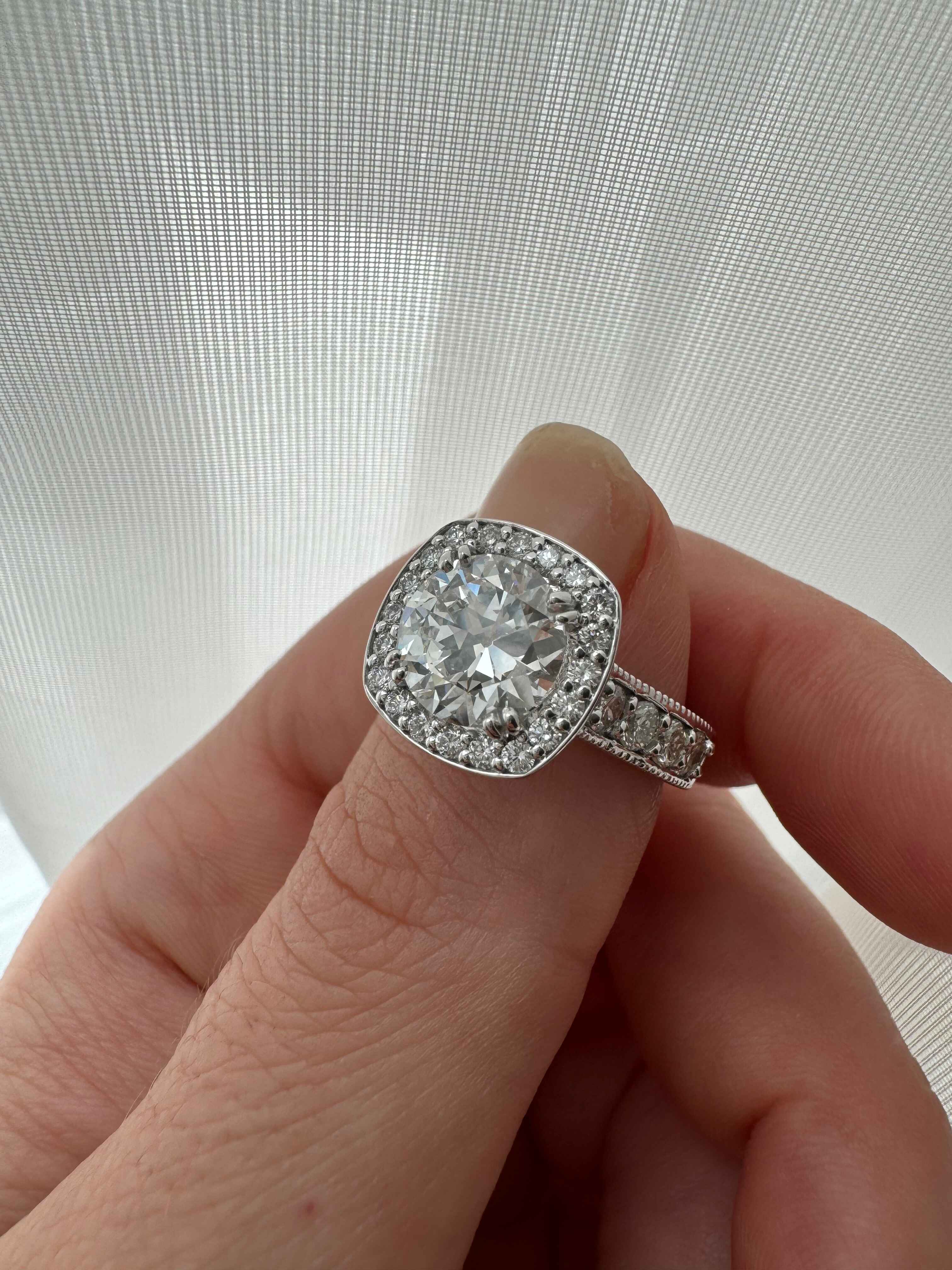 Round Diamond with Halo Custom Engagement Ring