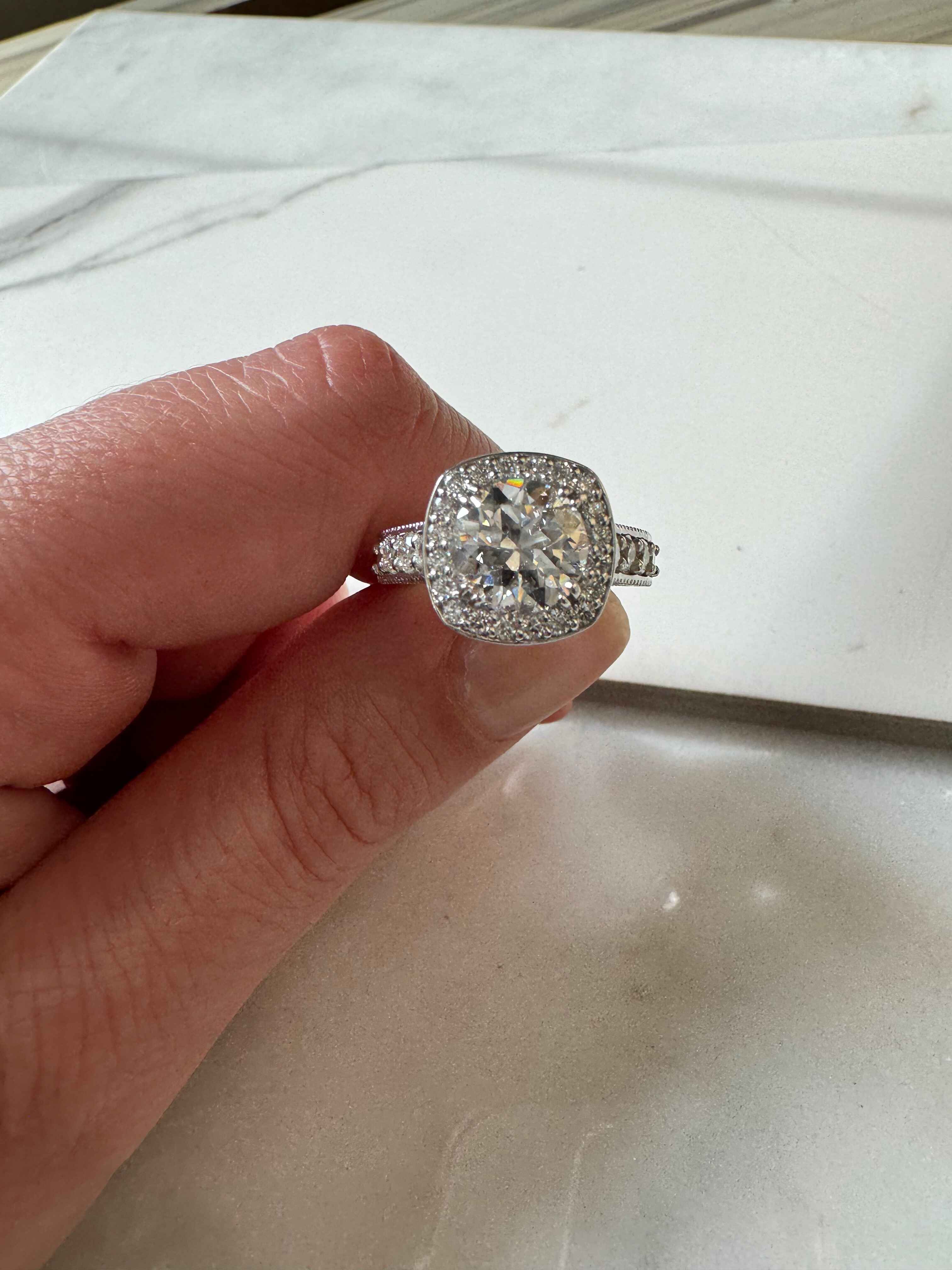 Round Diamond with Halo Custom Engagement Ring