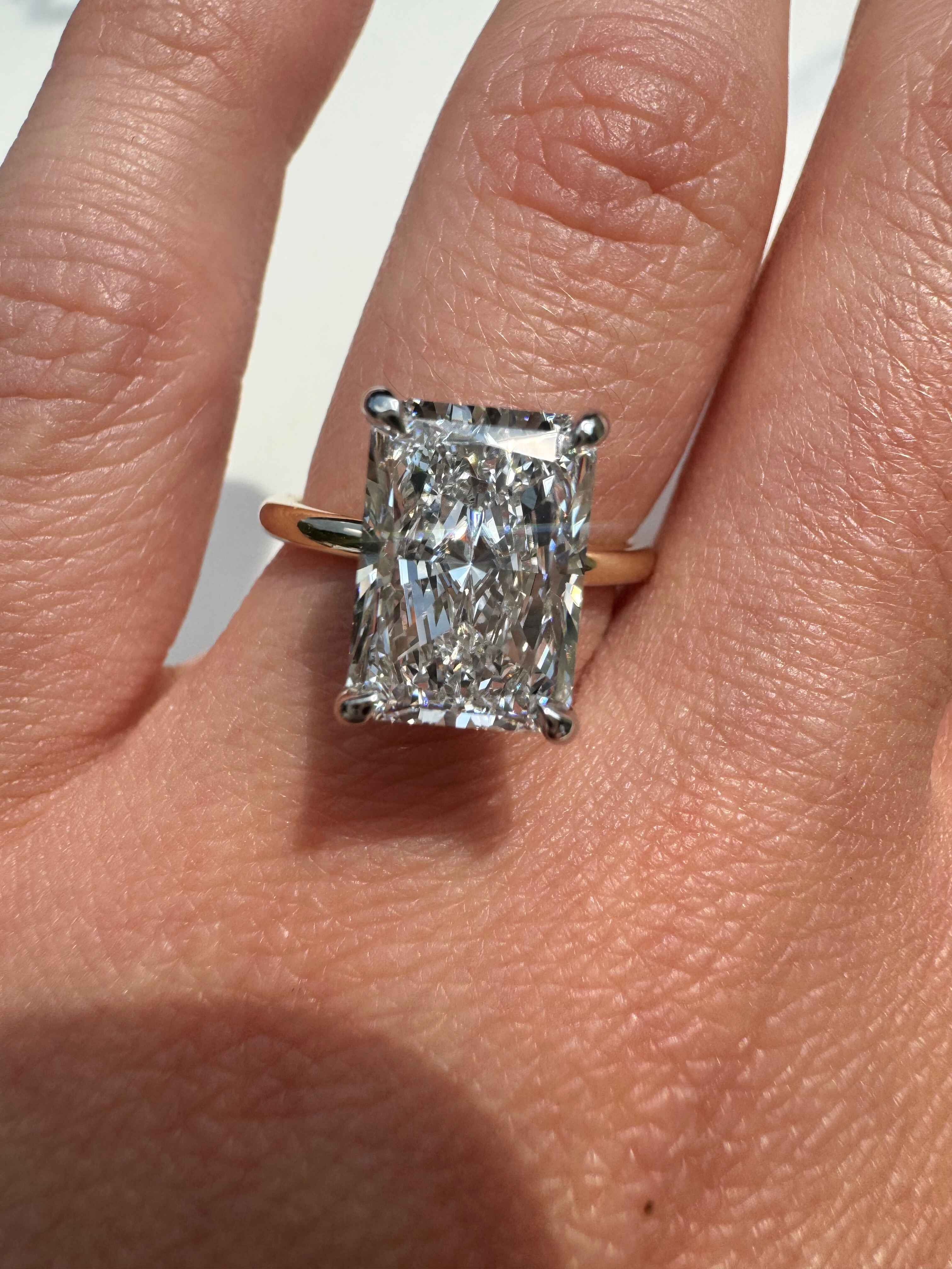 Radiant Diamond Two Tone Custom Engagement Ring