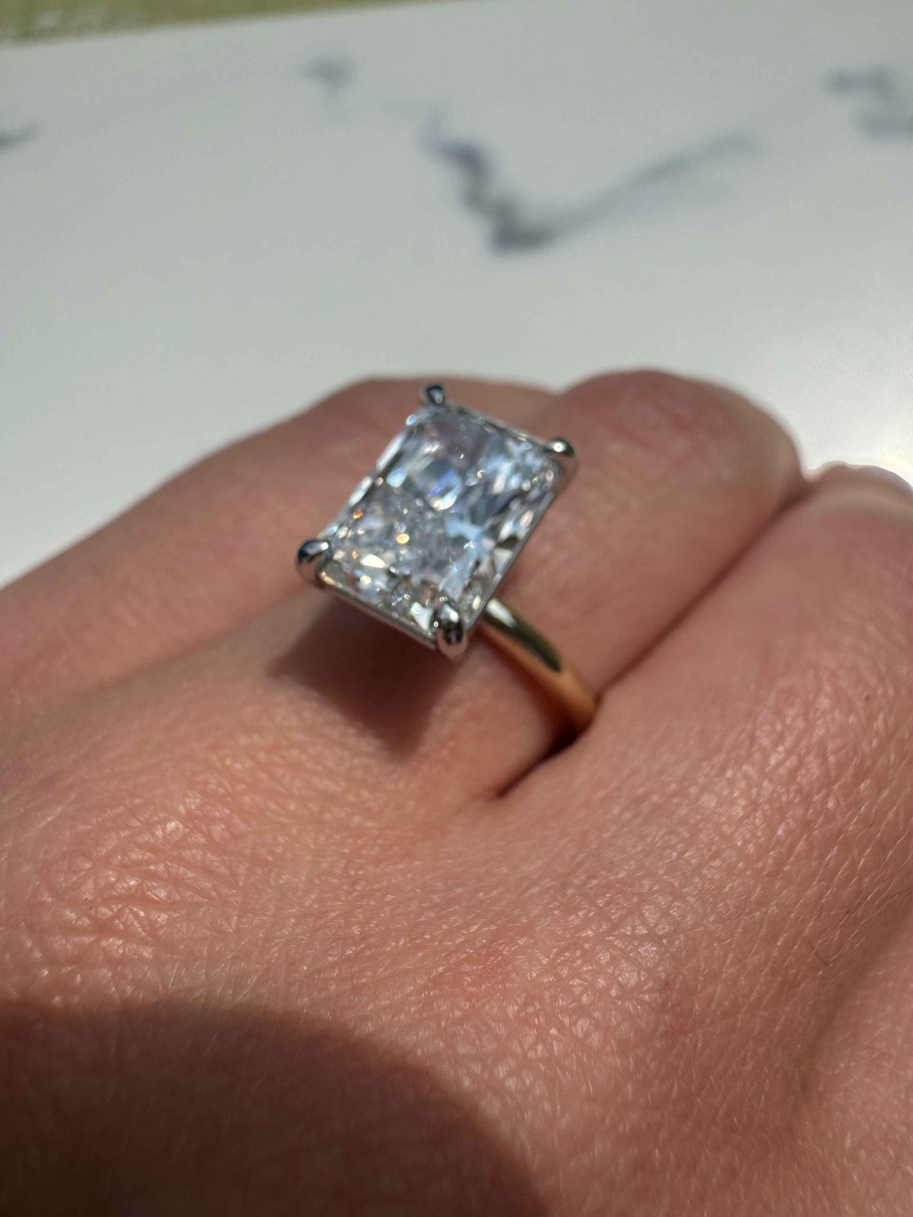 Radiant Diamond Two Tone Custom Engagement Ring