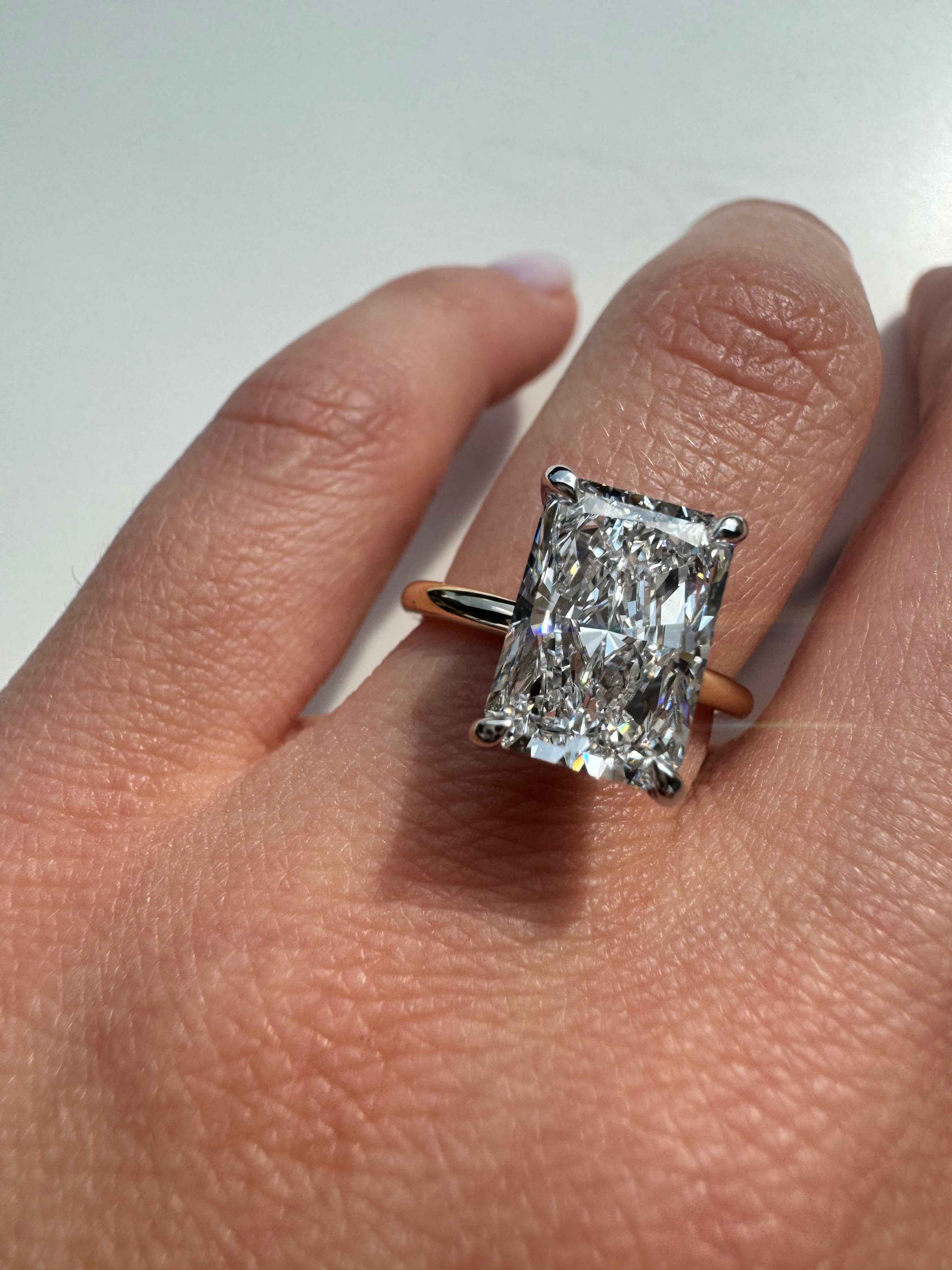 Radiant Diamond Two Tone Custom Engagement Ring