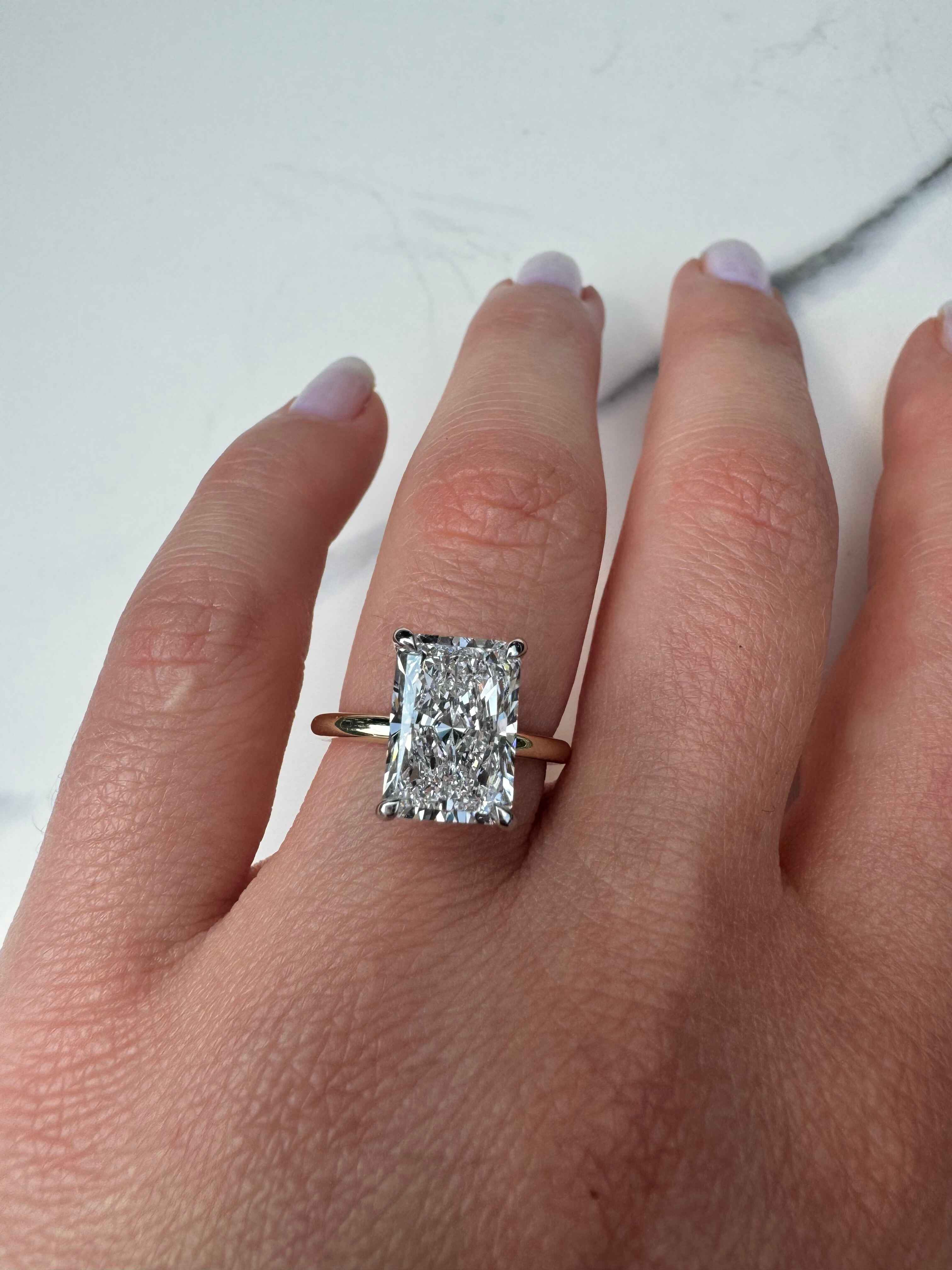 Radiant Diamond Two Tone Custom Engagement Ring