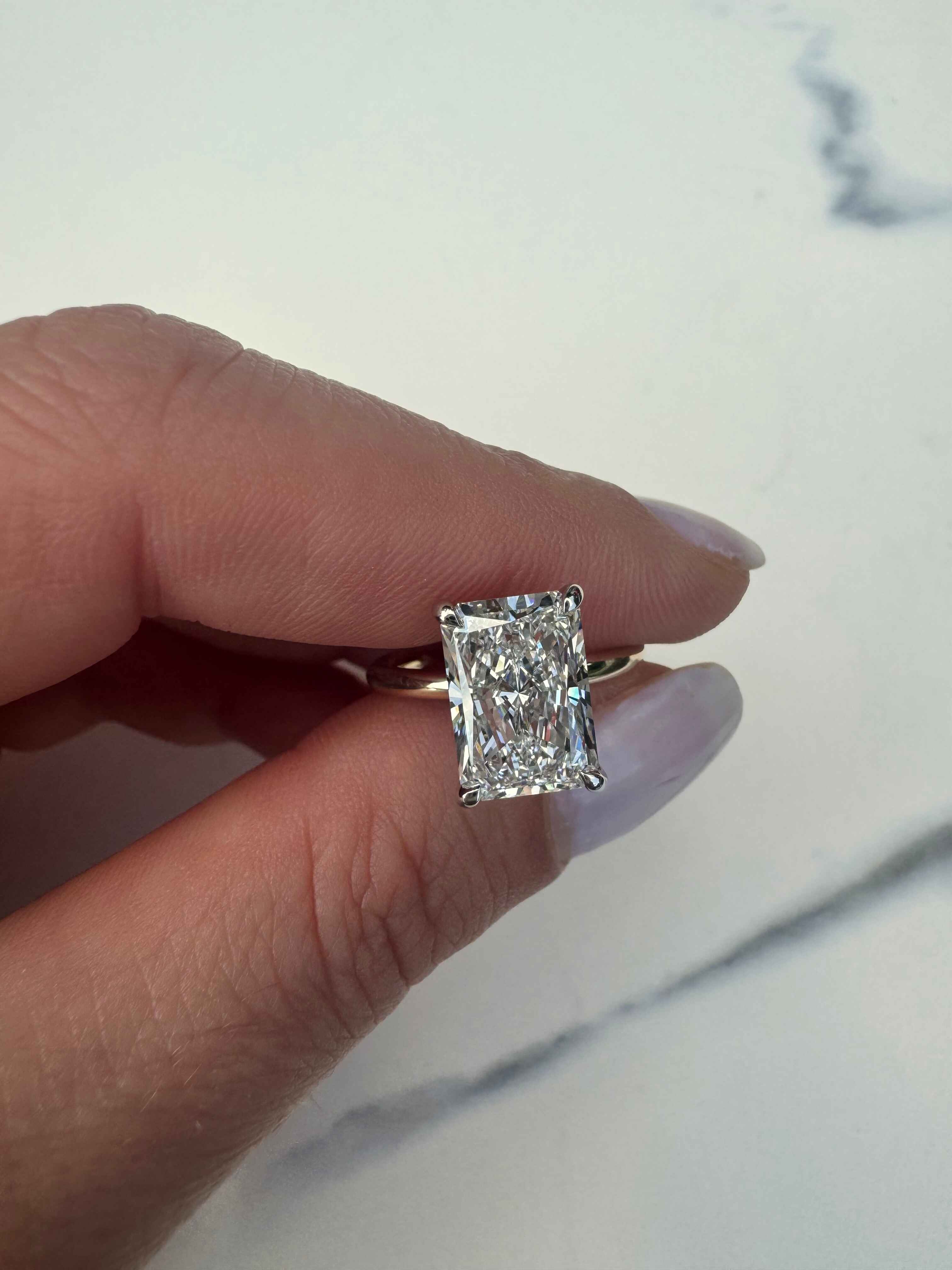 Radiant Diamond Two Tone Custom Engagement Ring