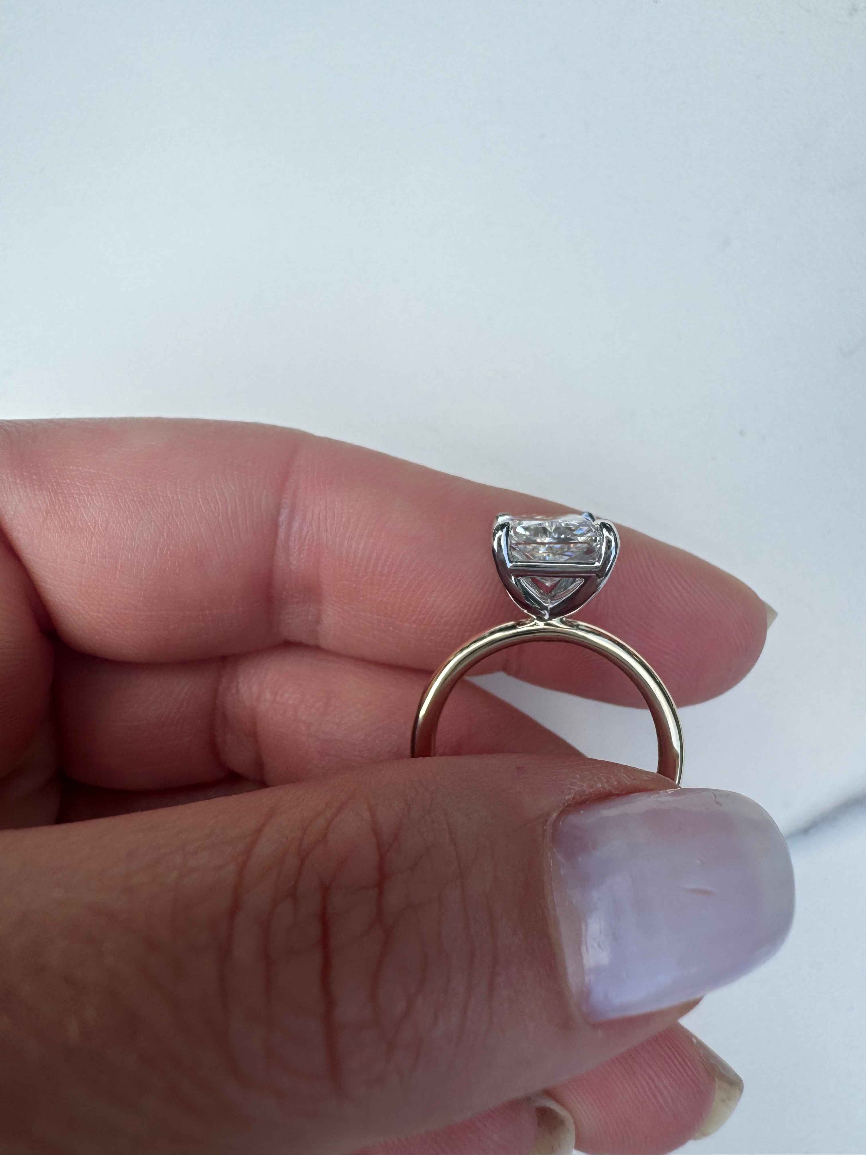 Radiant Diamond Two Tone Custom Engagement Ring