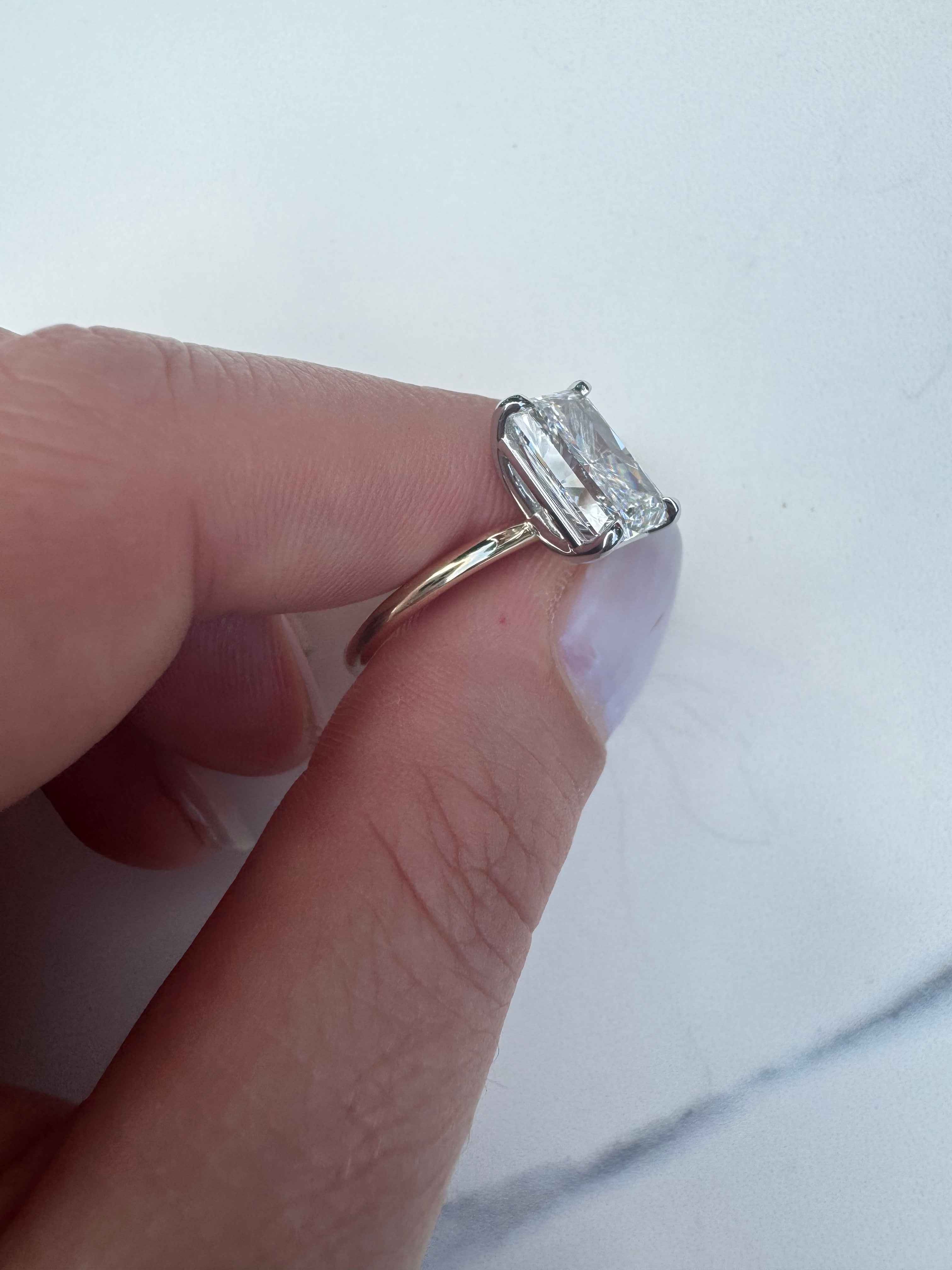 Radiant Diamond Two Tone Custom Engagement Ring