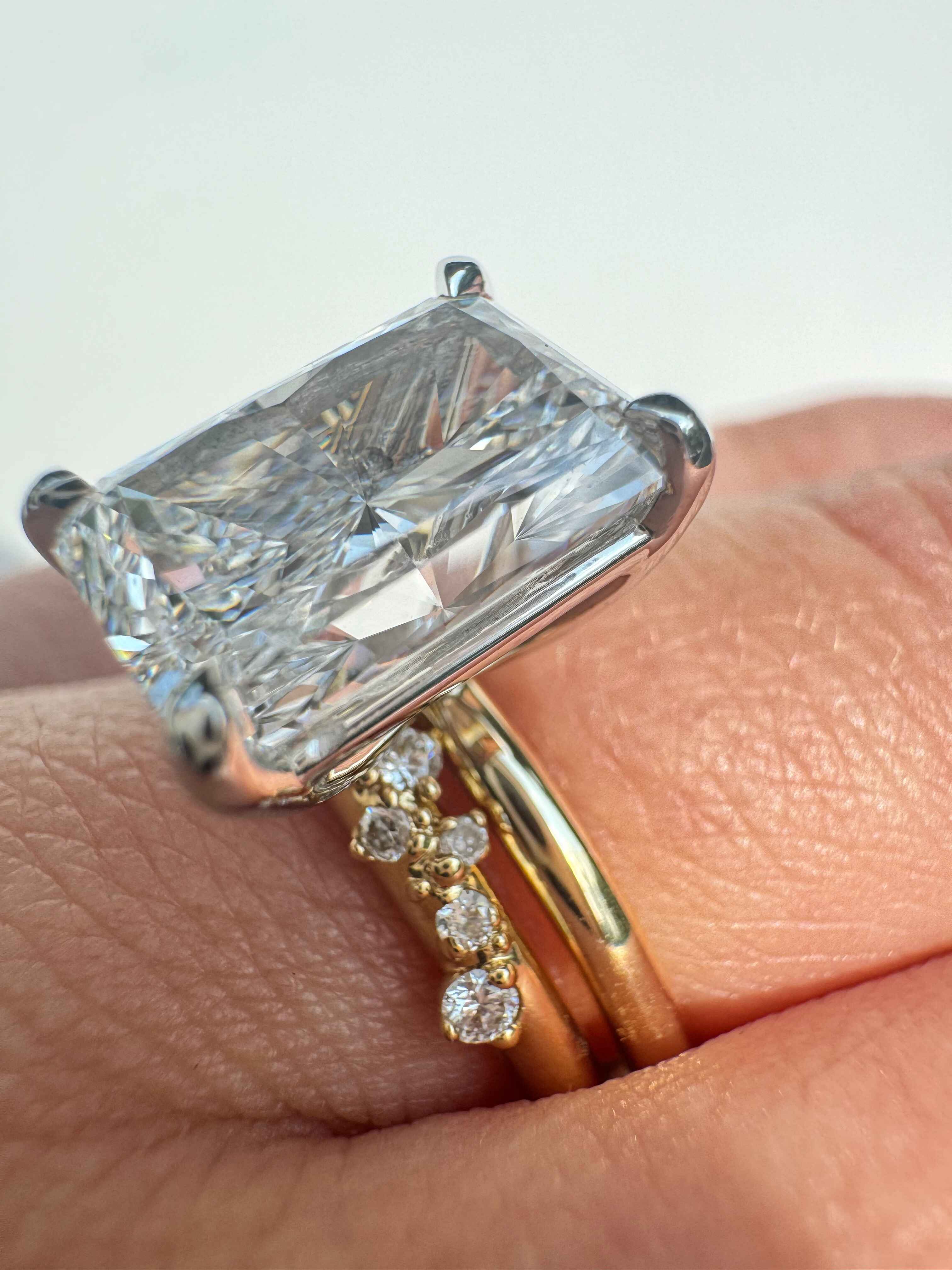 Radiant Diamond Two Tone Custom Engagement Ring