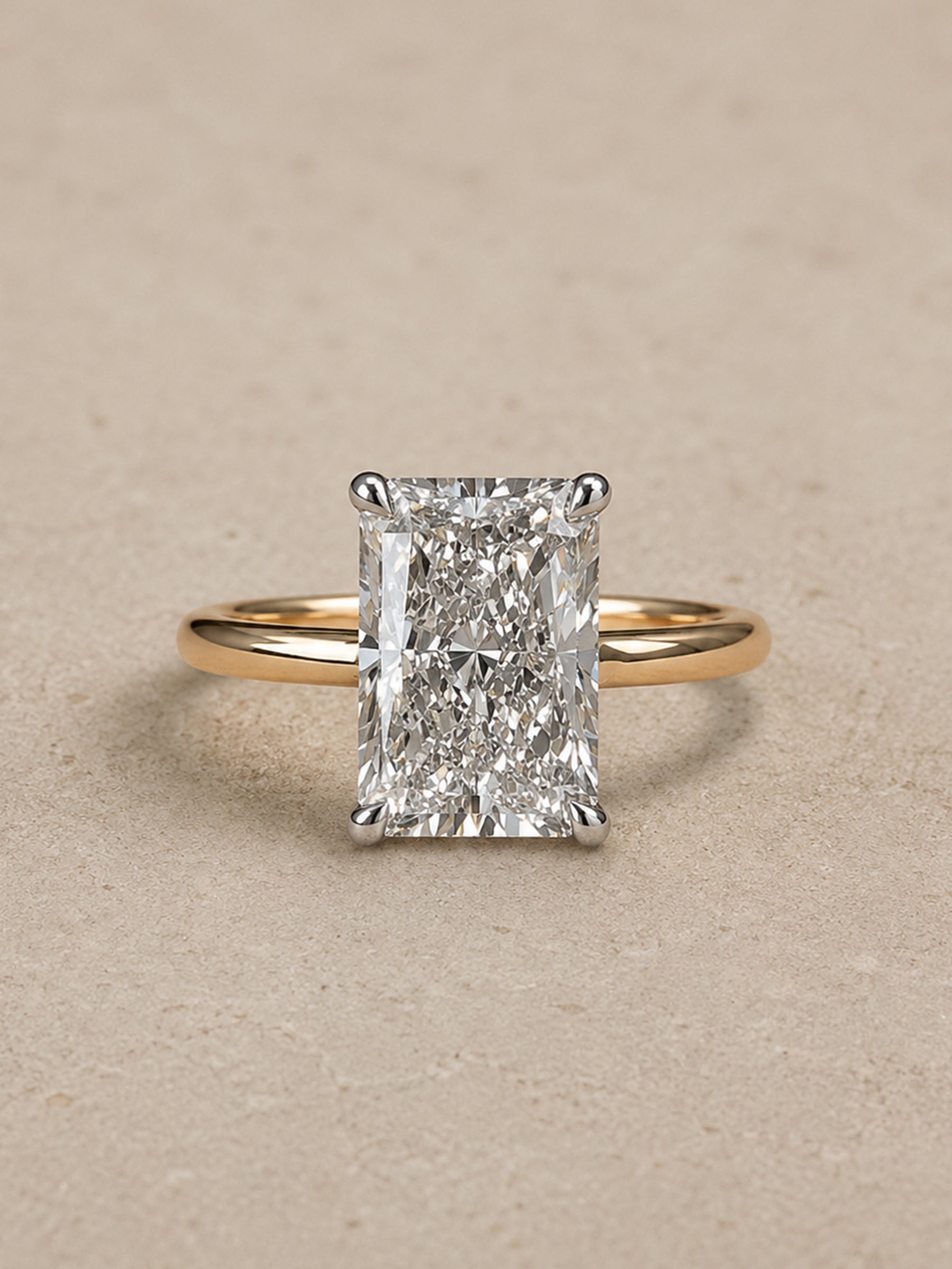 Radiant Diamond Two Tone Custom Engagement Ring