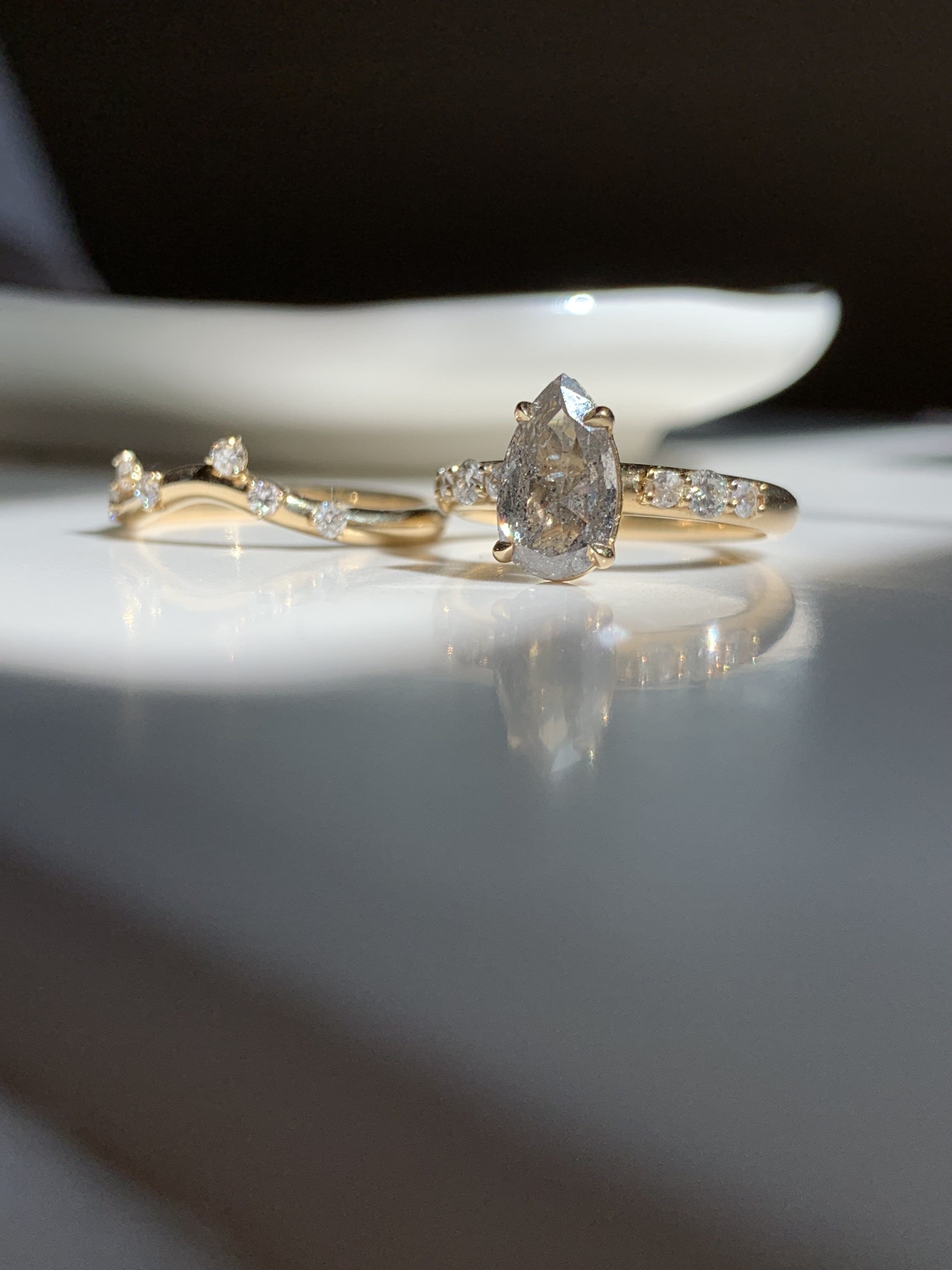 Salt & Pepper Diamond Custom Engagement Ring
