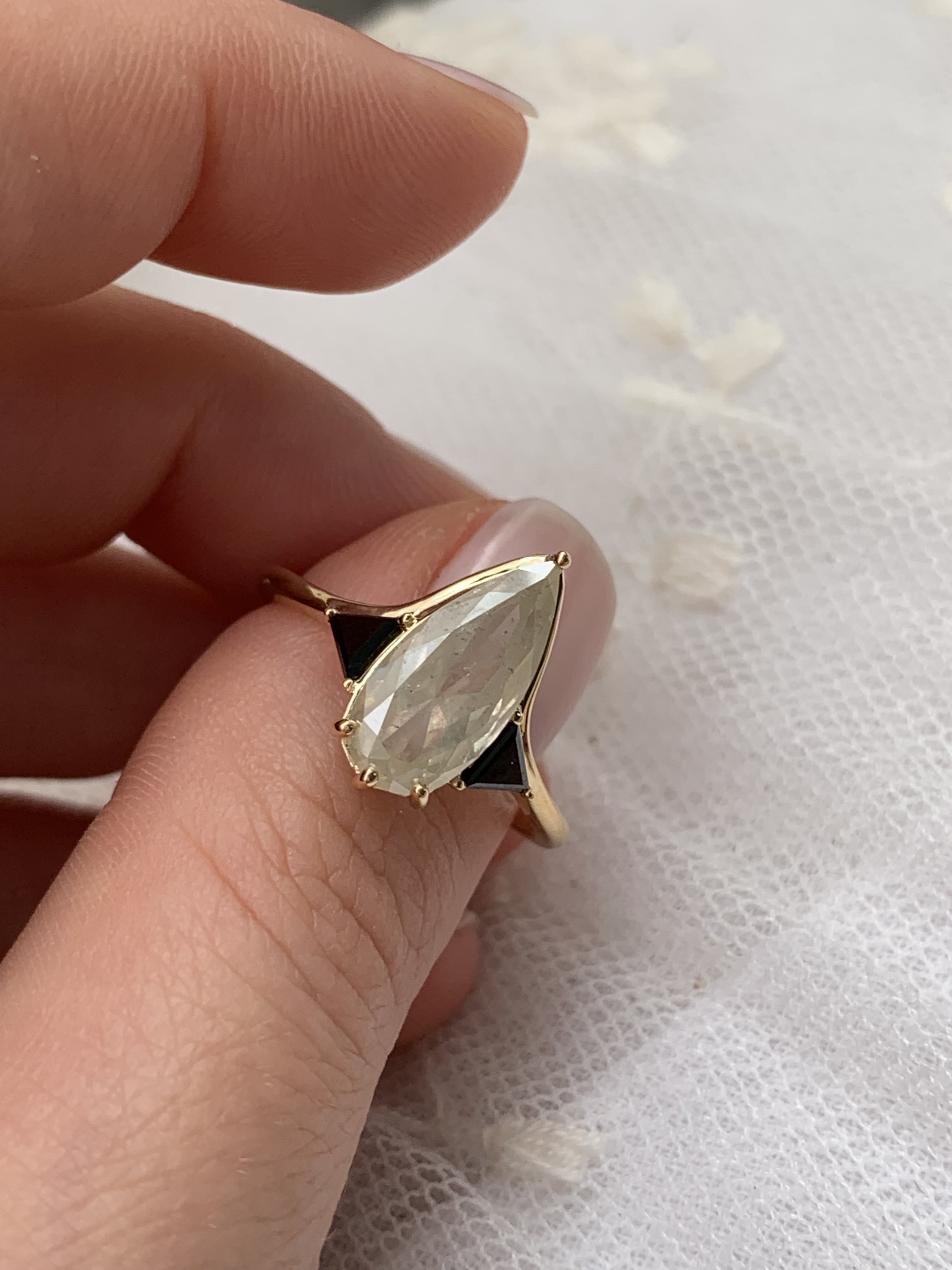14k Yellow Gold Custom Black Diamond Halo Engagement Ring #104685 - Seattle  Bellevue | Joseph Jewelry