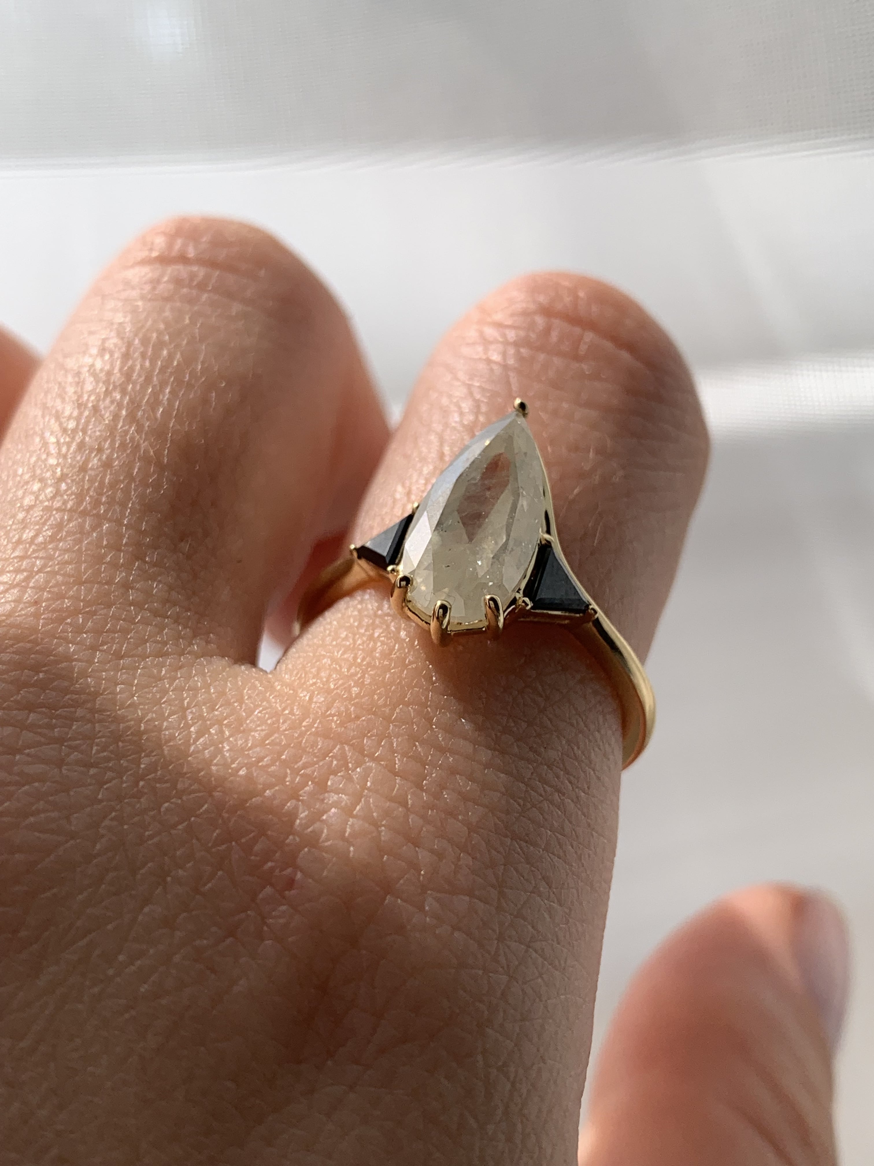 1.70 Carat Black Diamond Engagement Ring Vintage Antique