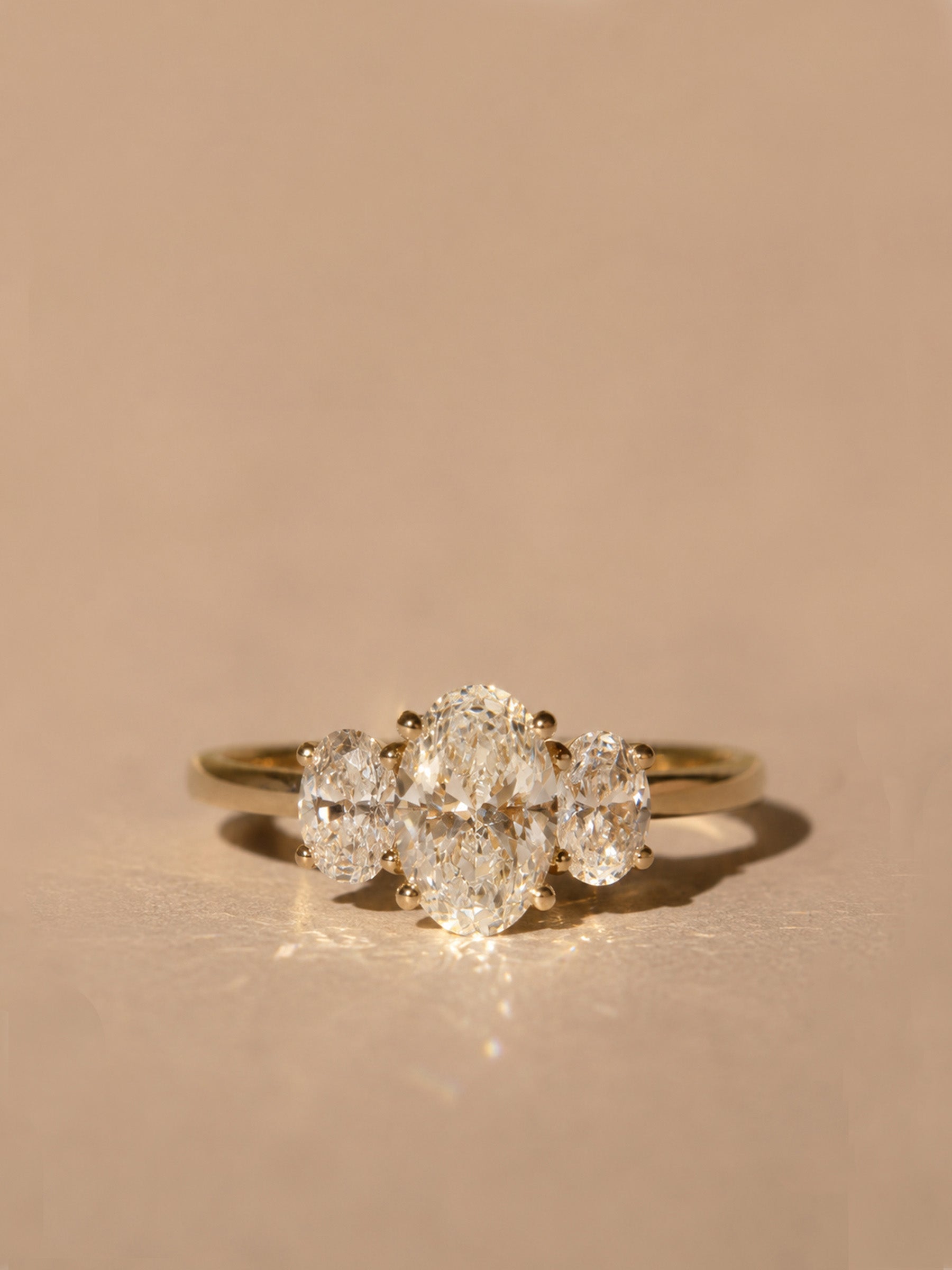 Three Stone Oval Engagement Ring
