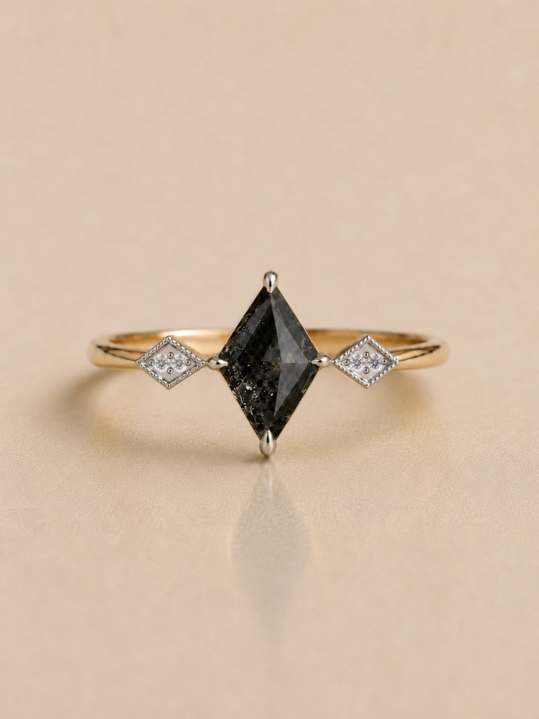 Kite Salt and Pepper Diamond Engagement Ring